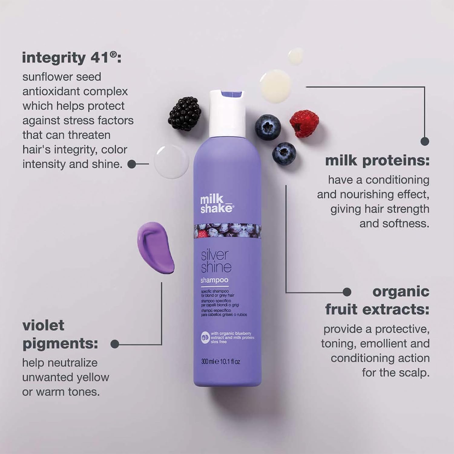 milk_shake silver shine shampoo | purple shampoo to help reduce yellow and brass in white