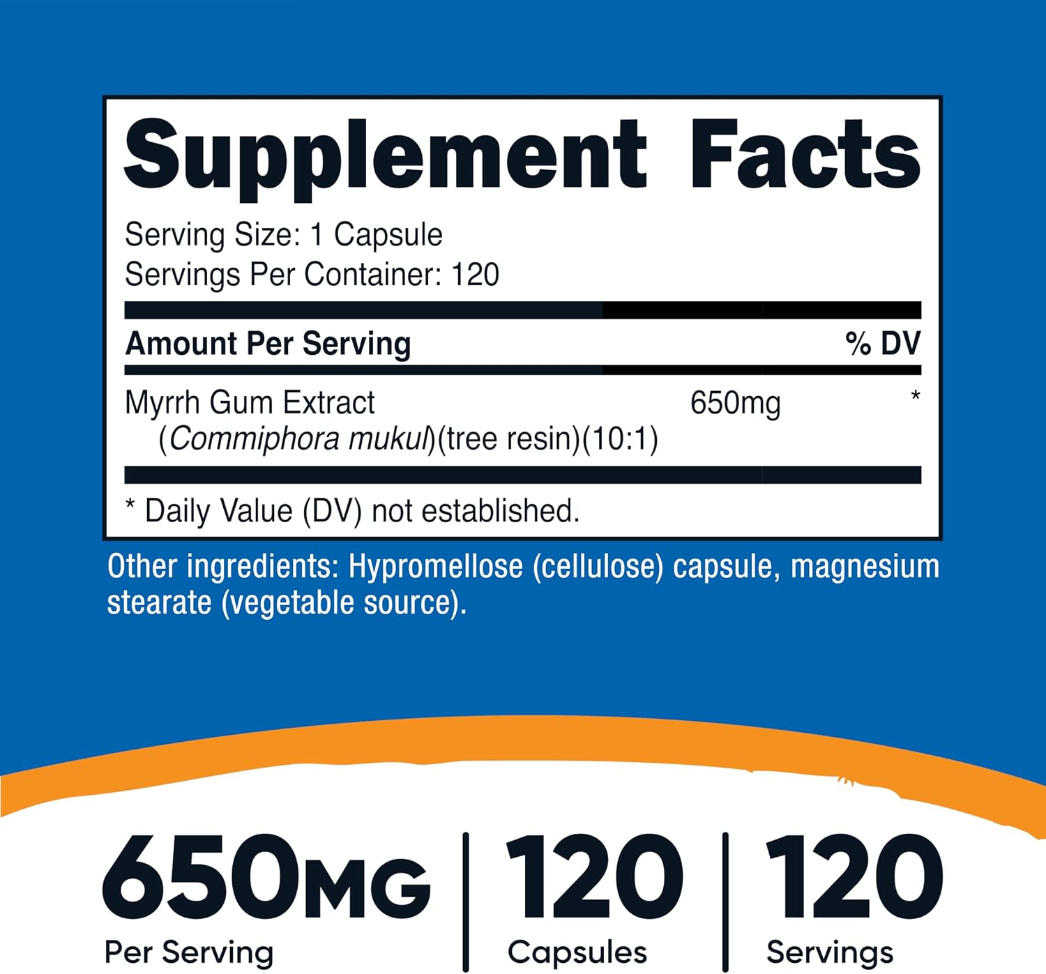Nutricost Myrrh Extract 120 Capsules for 120 Servings Per Bottle, GMO-Free