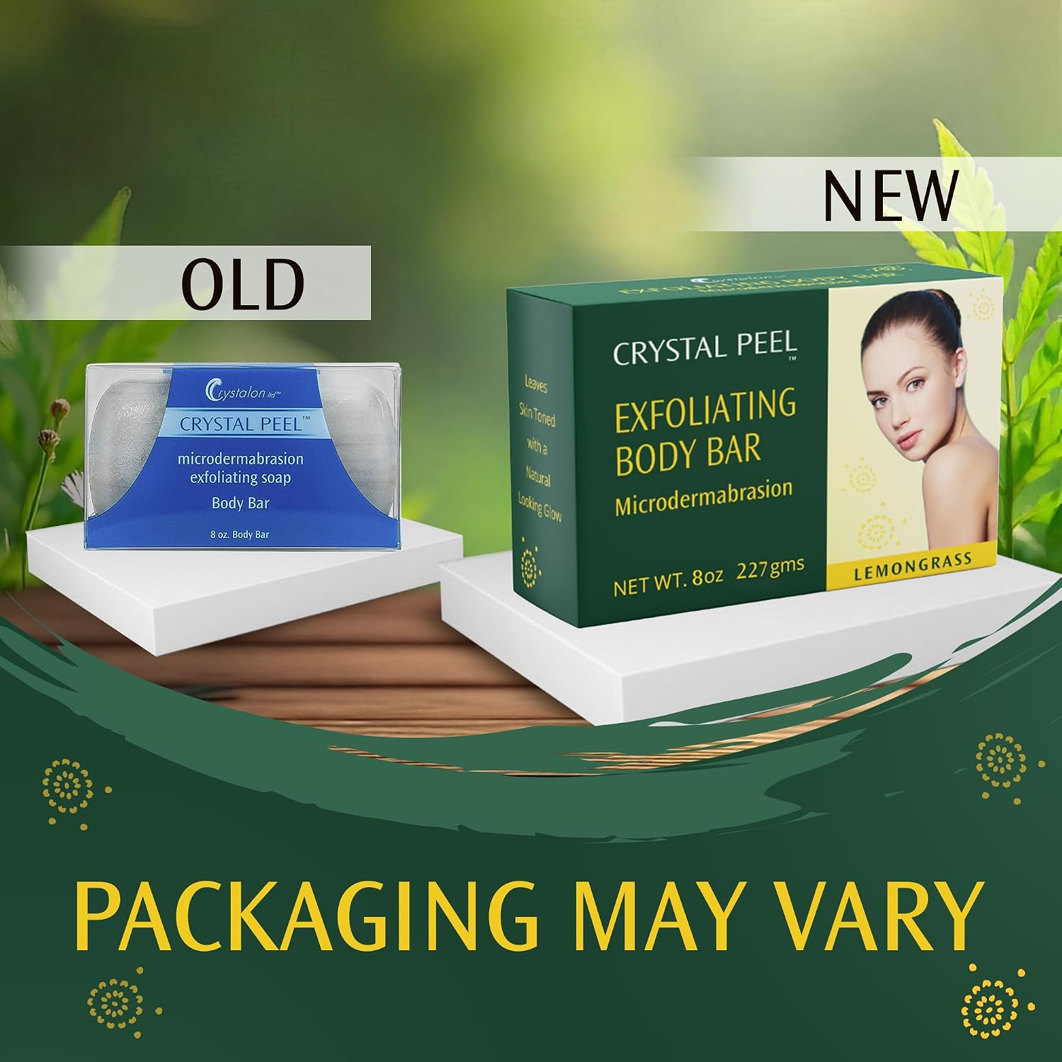 Exfoliating Bar Soap for Men & Women, Crystal Peel Luxury Microdermabrasion Hydrating & Exfoliating Body Soap Bar Solid Magnesium Mineral Scrub for Buffing Away Dirt & Oil Smooths Skin, Lemongrass 8oz
