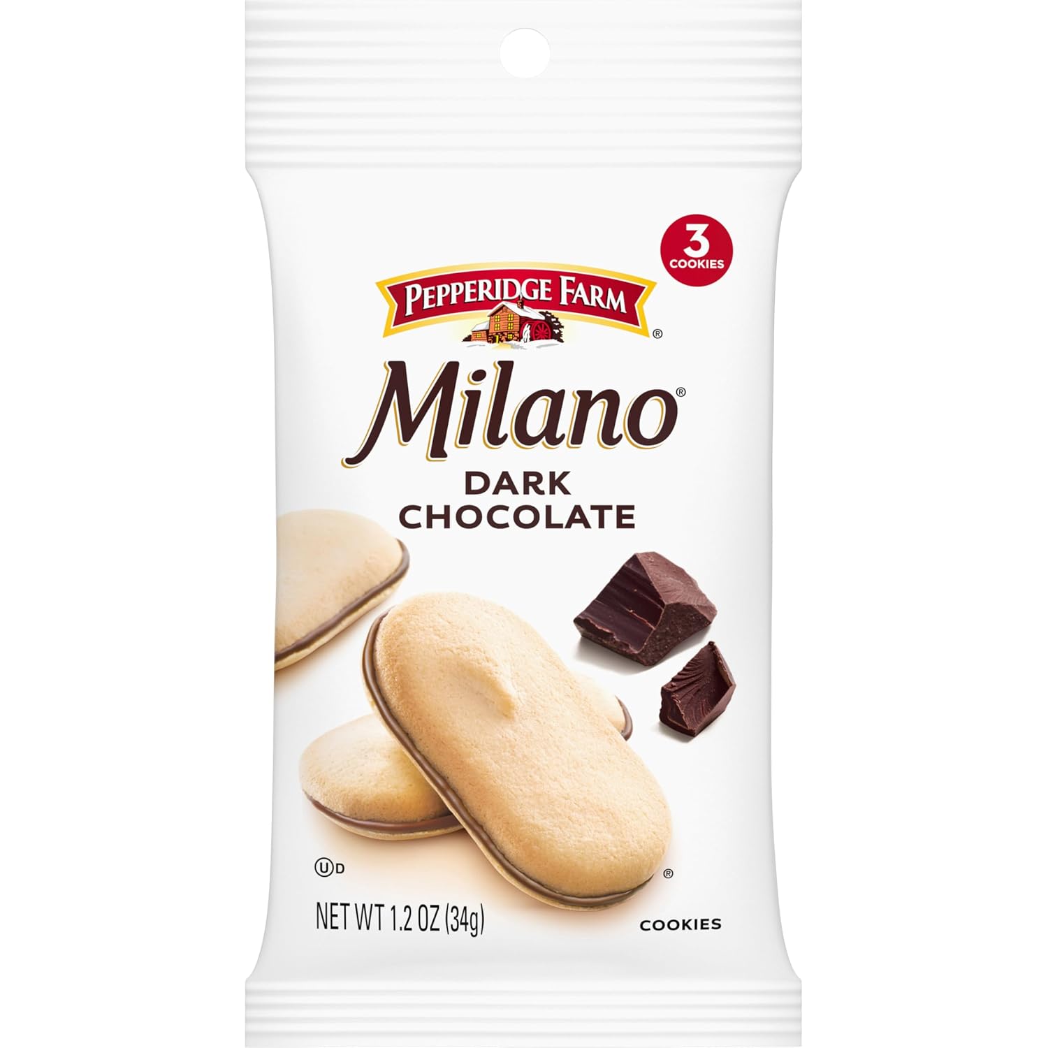 Pepperidge Farm Milano Cookies, Dark Chocolate, 20 Packs Tub, 2 Cookies Per Pack