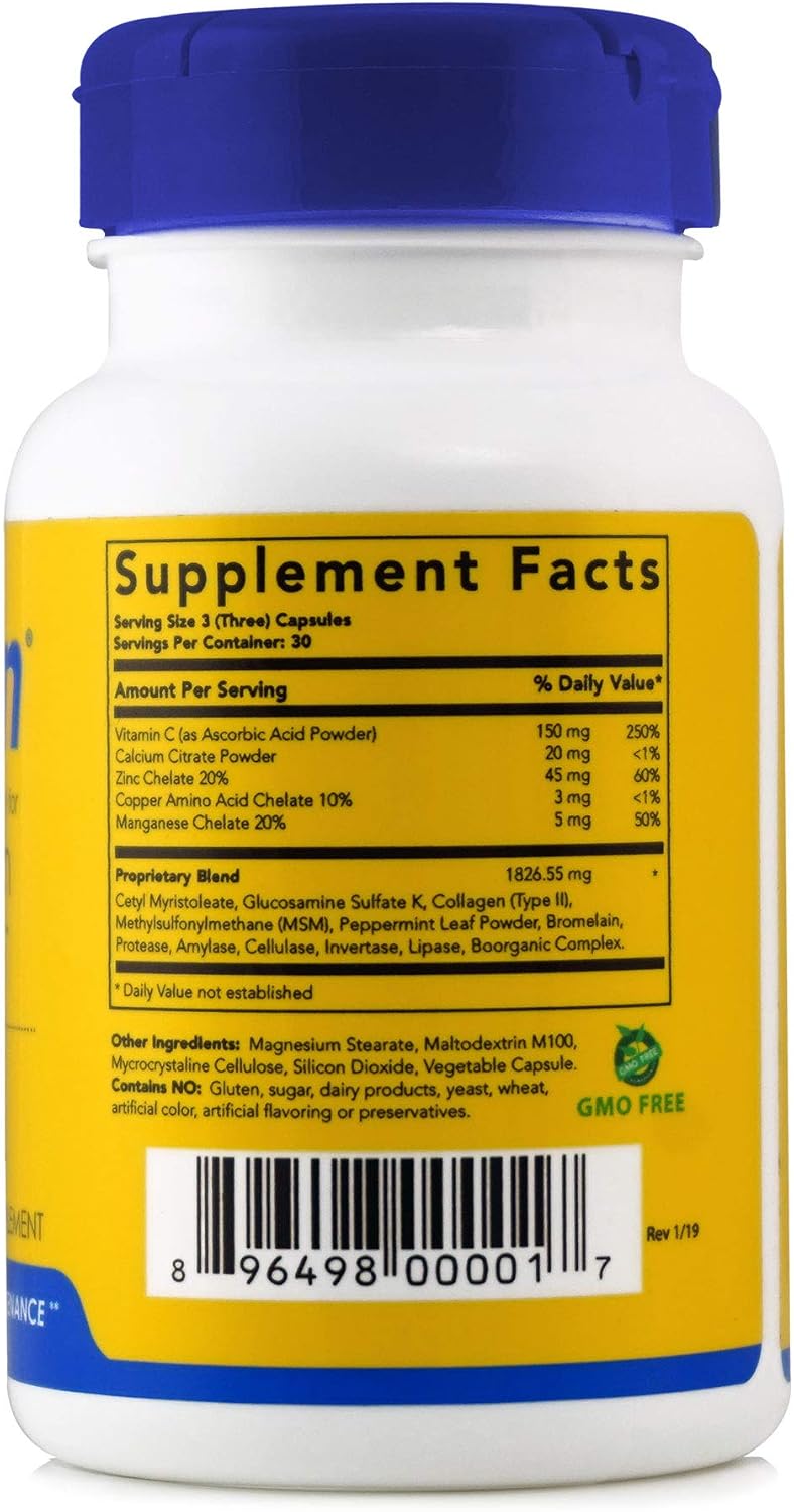 Joint Health & Mobility Formula with CM8 (Cetyl Myristoleate) - Joint Supplements for Men and Women with Glucosamine, MSM, Collagen Type II - 90 Capsules