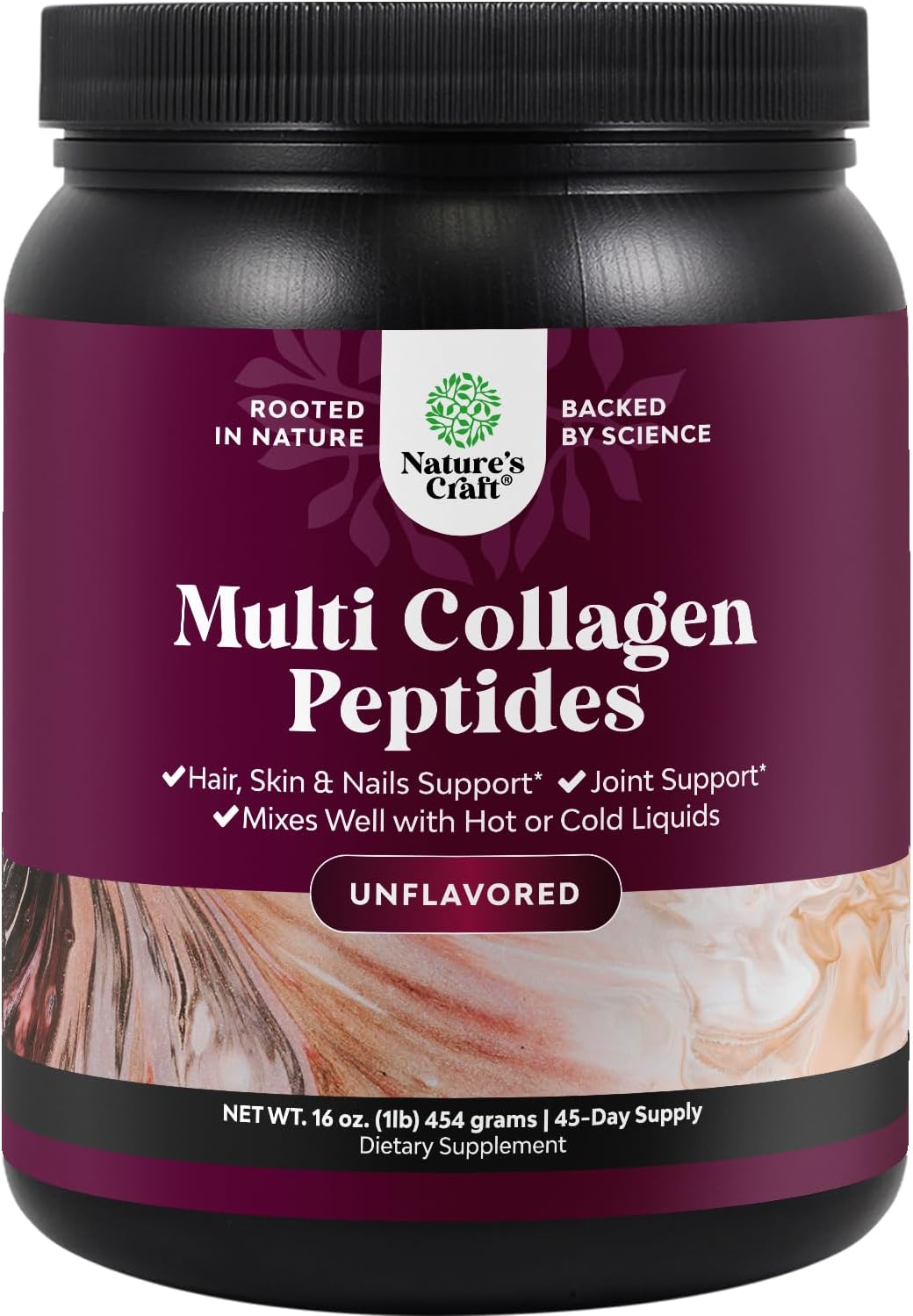 Advanced Multi Collagen Complex - Ageless Multi Collagen Peptides Supplements with Type 1 2 3 5 & X & Biotin for Hair