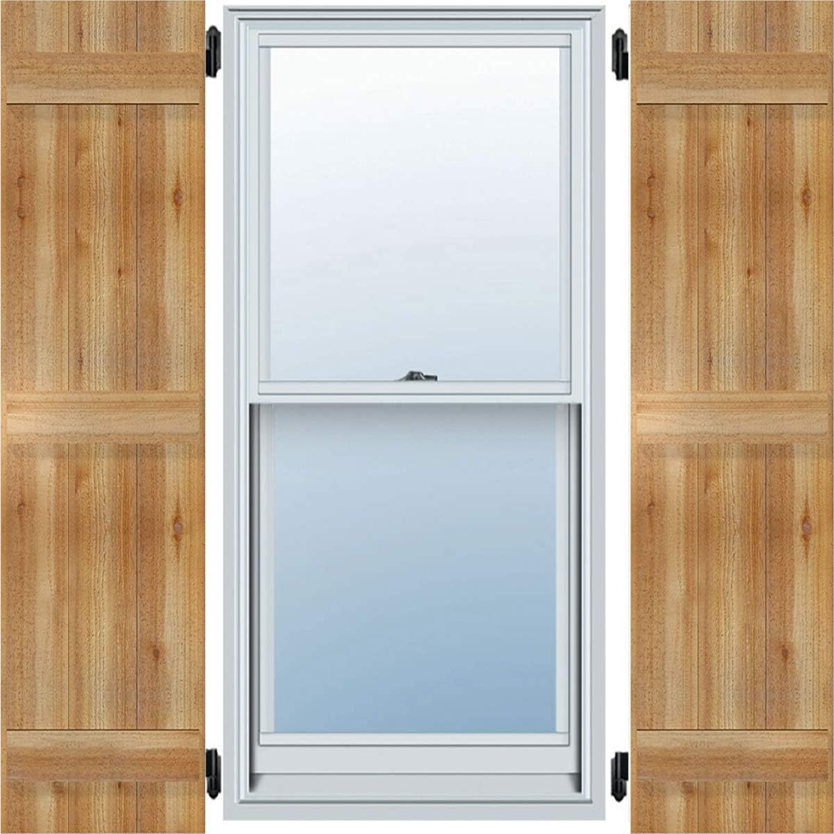 Ekena Millwork RBJ06S16X060RWR TimberCraft Three 5 3/8" Boards Joined Board-n-Batten, Rustic Wood Shutters (Per Pair), 16 1/8"W x 60"H