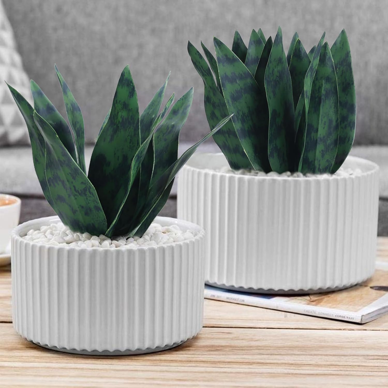 summer flower 23in Snake Plant Artificial Leaf Set 21pcs Faux Sansevieria Plant Leaves Tall Fake Snake Greenery Outdoor 4 Sizes for Indoor Home