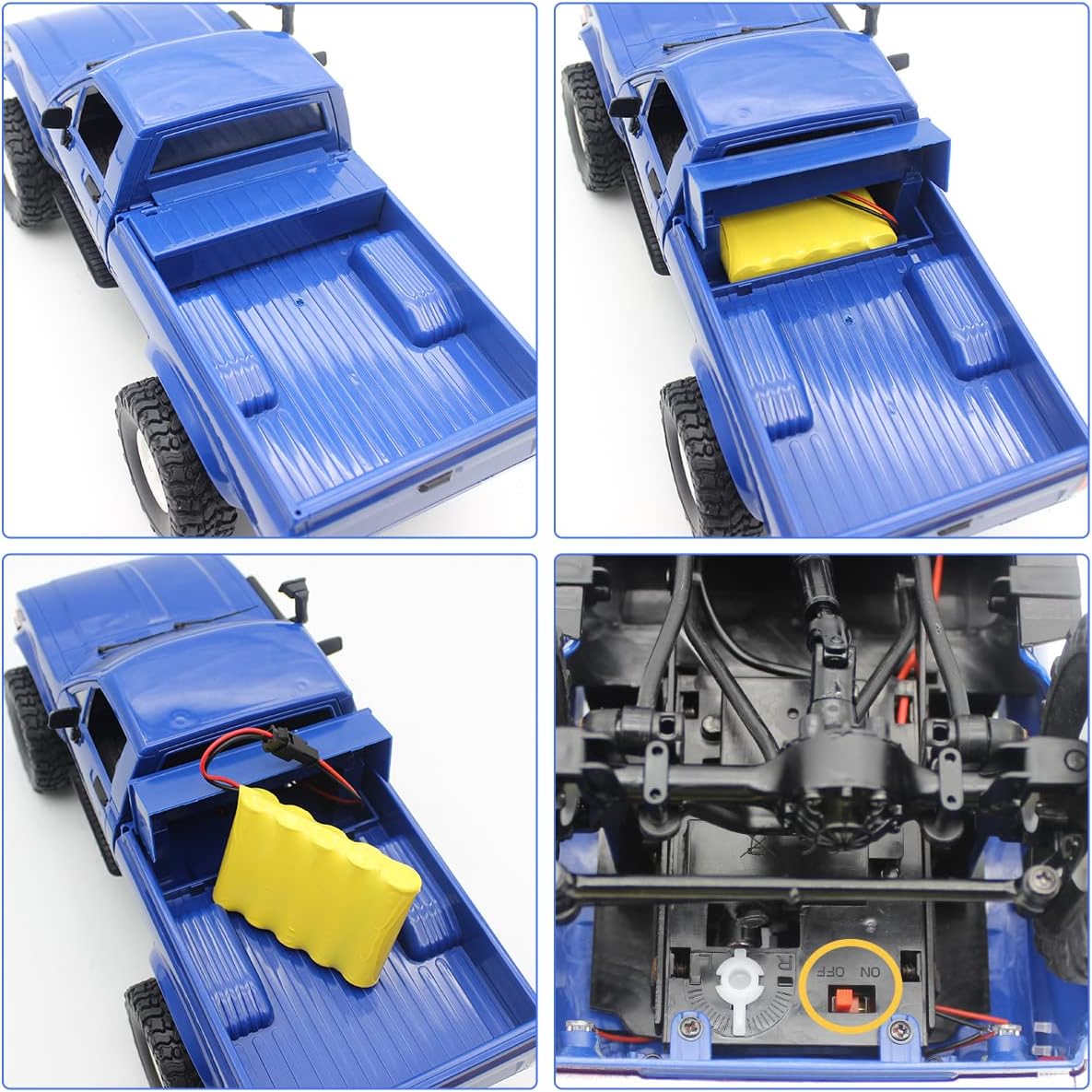 Mostop RC Crawler WPL C24 Rock Crawler RC Truck 4x4 Off Road, 1:16 Scale RTR Remote Control Truck, 2.4Ghz Proportional Steering RC Car with LED Lights