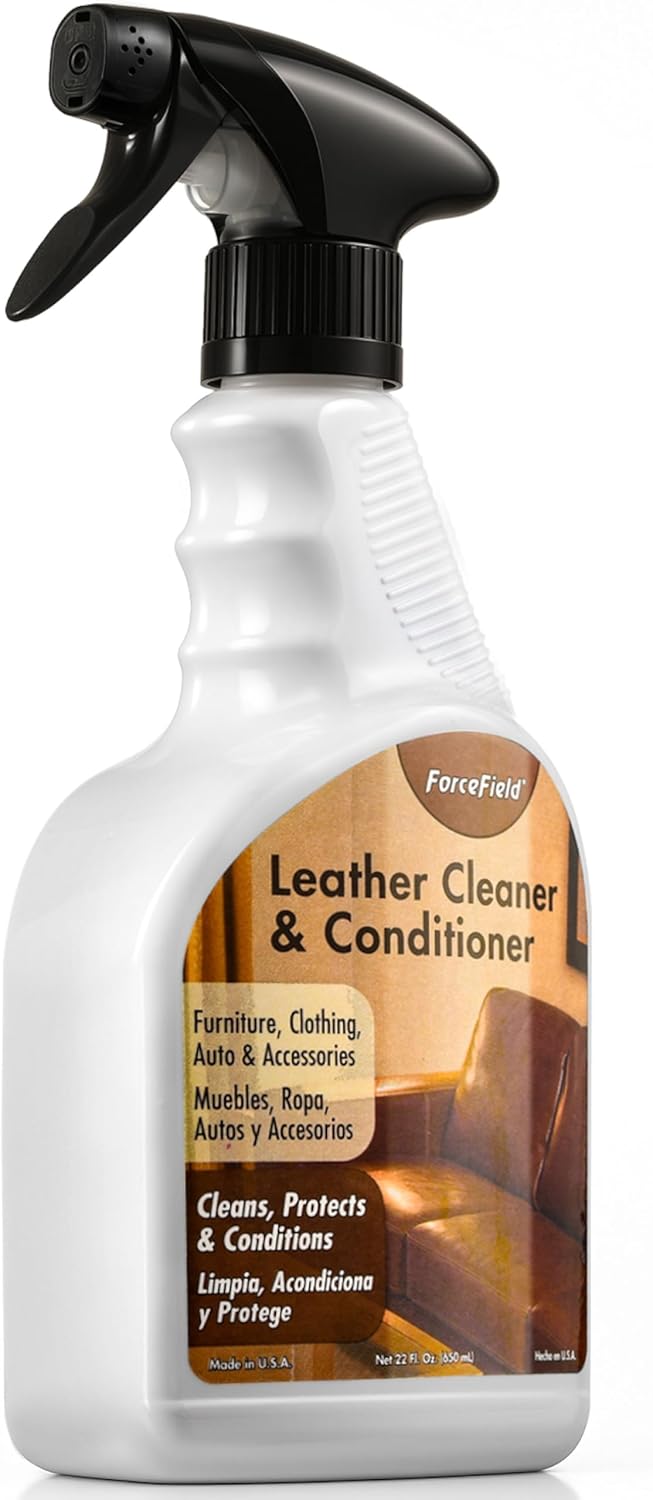 ForceField 2-in-1 Leather Cleaner & Conditioner (22oz) - Restores Natural Oils, Removes Stains and Hides Scuffs - Safe for Finished Leather
