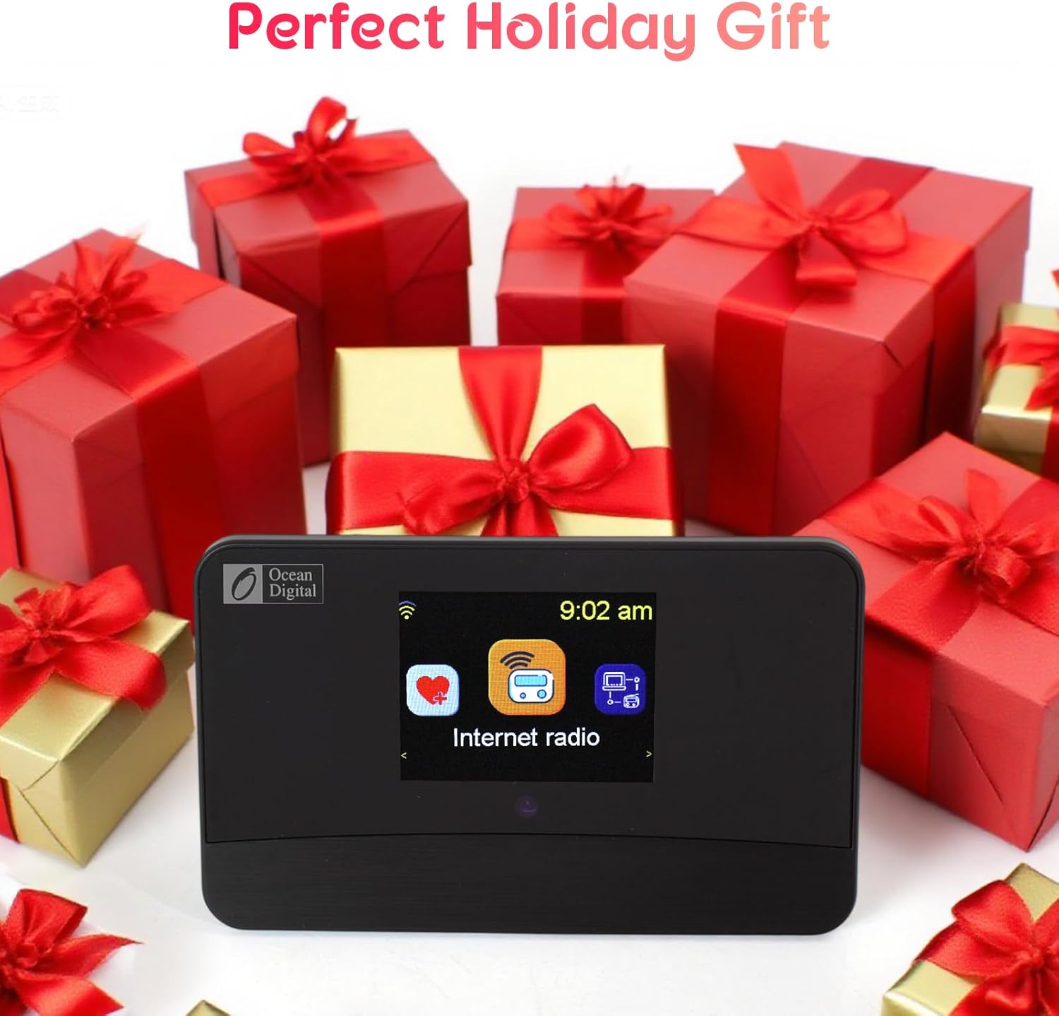 Ocean Digital WR-03M Internet Radio Receiver (No Built-in Speaker) with Bluetooth, FM, Wi-Fi, LAN, Optical & Line Out, UPnP/DLNA Streaming
