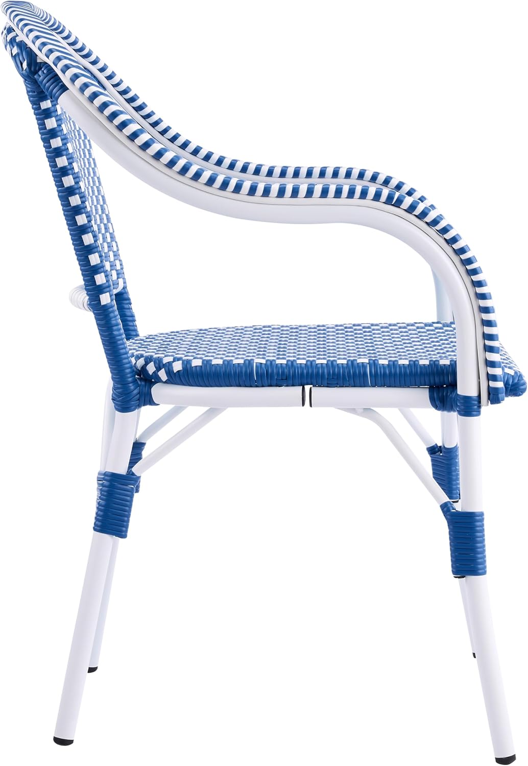 Christopher Knight Home Gwendolyn Outdoor French Bistro Chairs (Set of 4), Black + White + Bamboo Print Finish