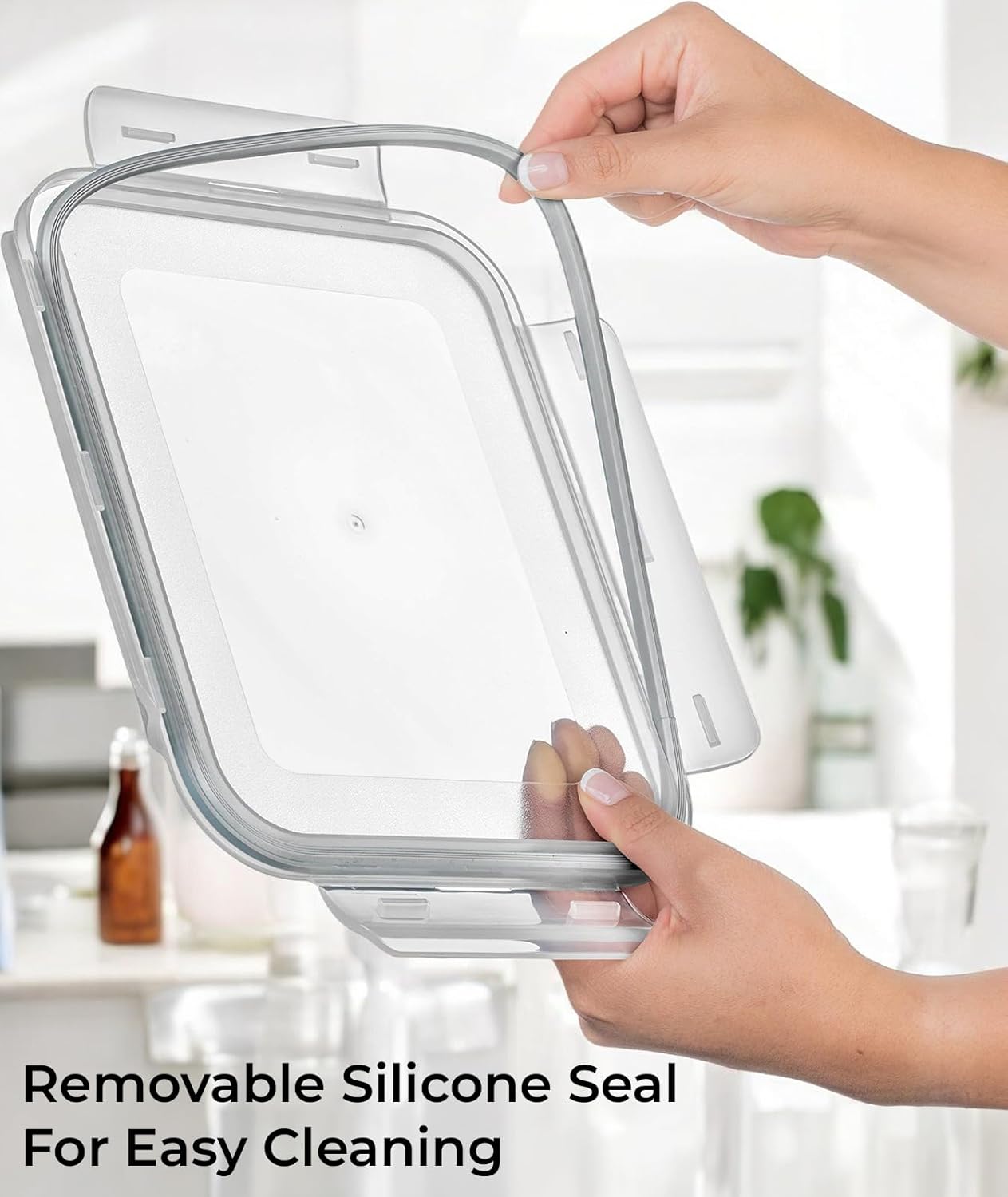 Razab 3300 ml / 112 oz Large Glass Food Storage Containers with Lids, Airtight, Leakproof, BPA Free - Ideal for Meal Prep, Store Leftover & Lunch, Baking Casserole - Freezer, Microwave & Oven Safe