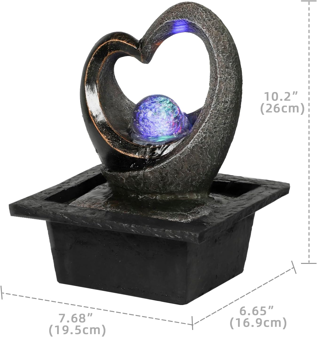Ferris Island with LED Lights, Resin Tabletop, Small Rockery Fountain | Resin indoor desktop small rockery fountain, suitable for desktop decoration in offices, homes, and bedrooms