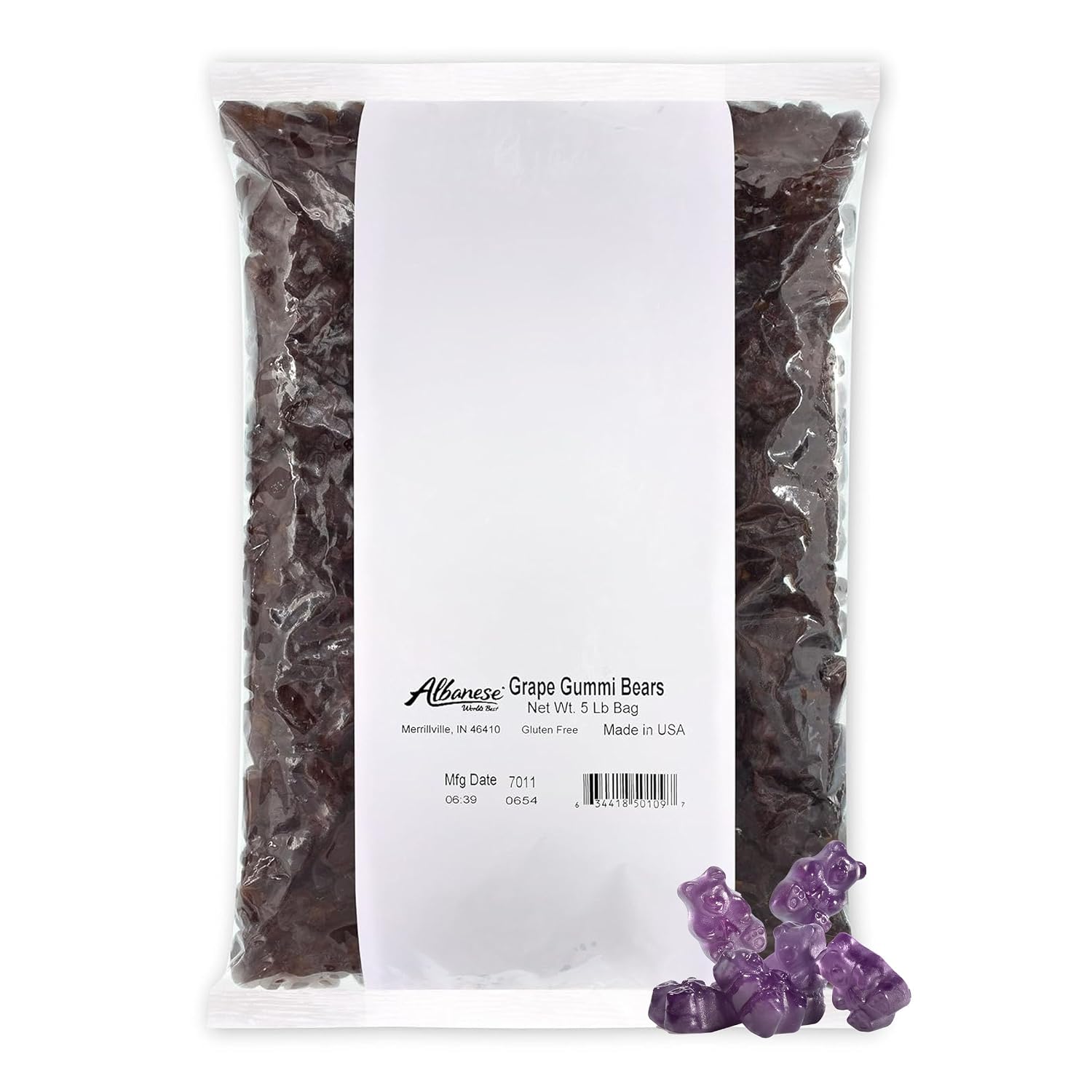Albanese World's Best 12 Flavor Gummi Bears | 5lbs of Fruit Bulk Candy | Soft and Chewy Gummies, Gluten Free, Fat Free | Cherry, Blue Raspberry, Mango and More | Great Snack for Travel and Kids