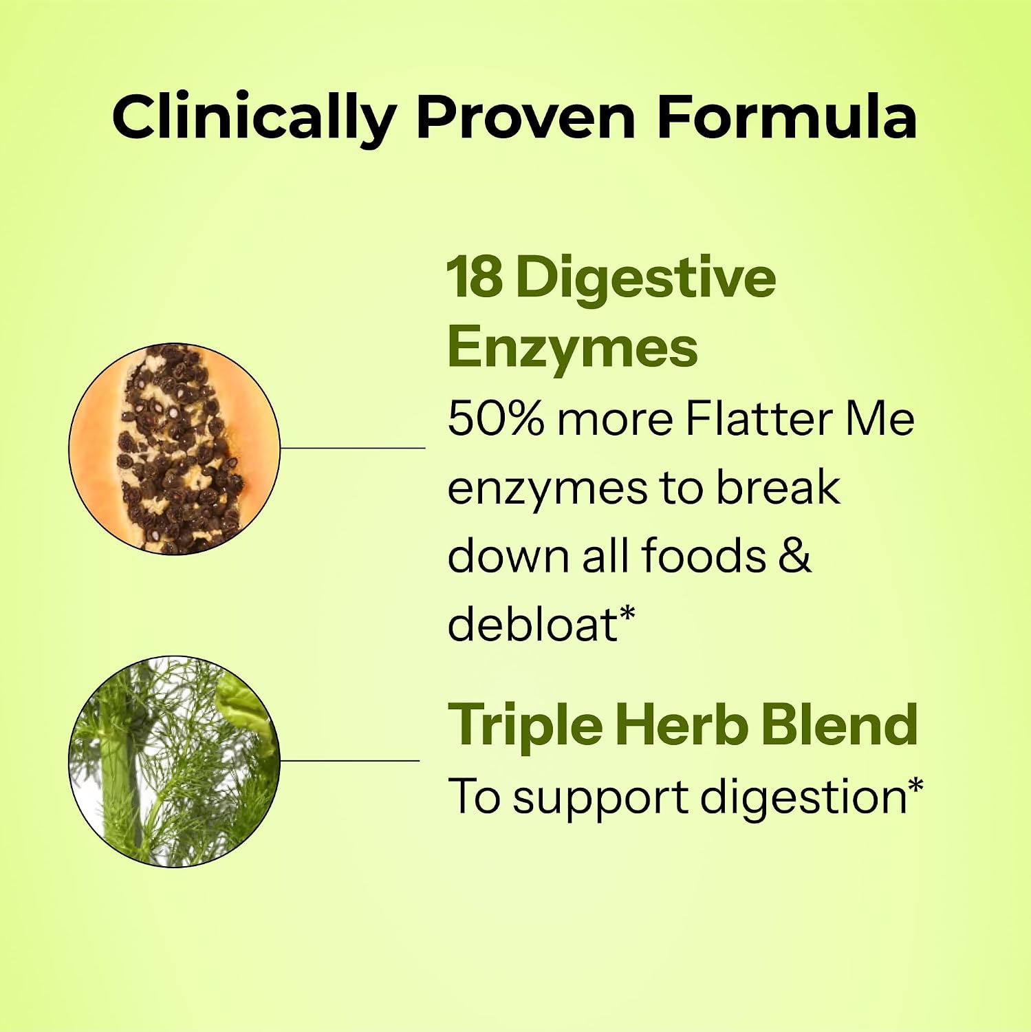 HUM Flatter Me Digestive Enzymes, Digestion & Bloating Support, 60 Count | 18 Digestive Enzymes, Ginger, Peppermint & Fennel, Women & Men, Vegan, Non-GMO, 60 Capsules