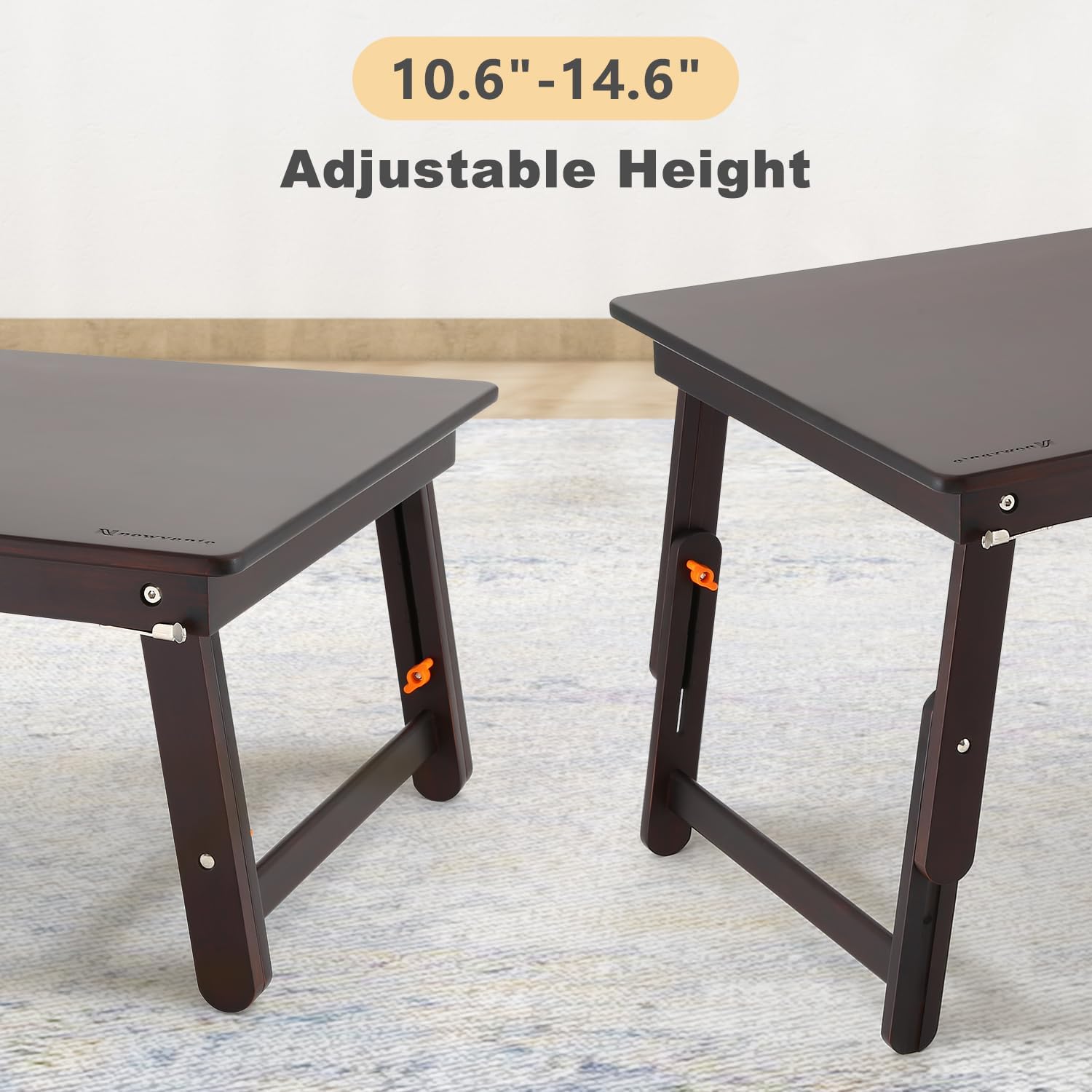 Nnewvante Large Floor Desk Foldable Tray for Adults, Bamboo 33.5 x 17.7in