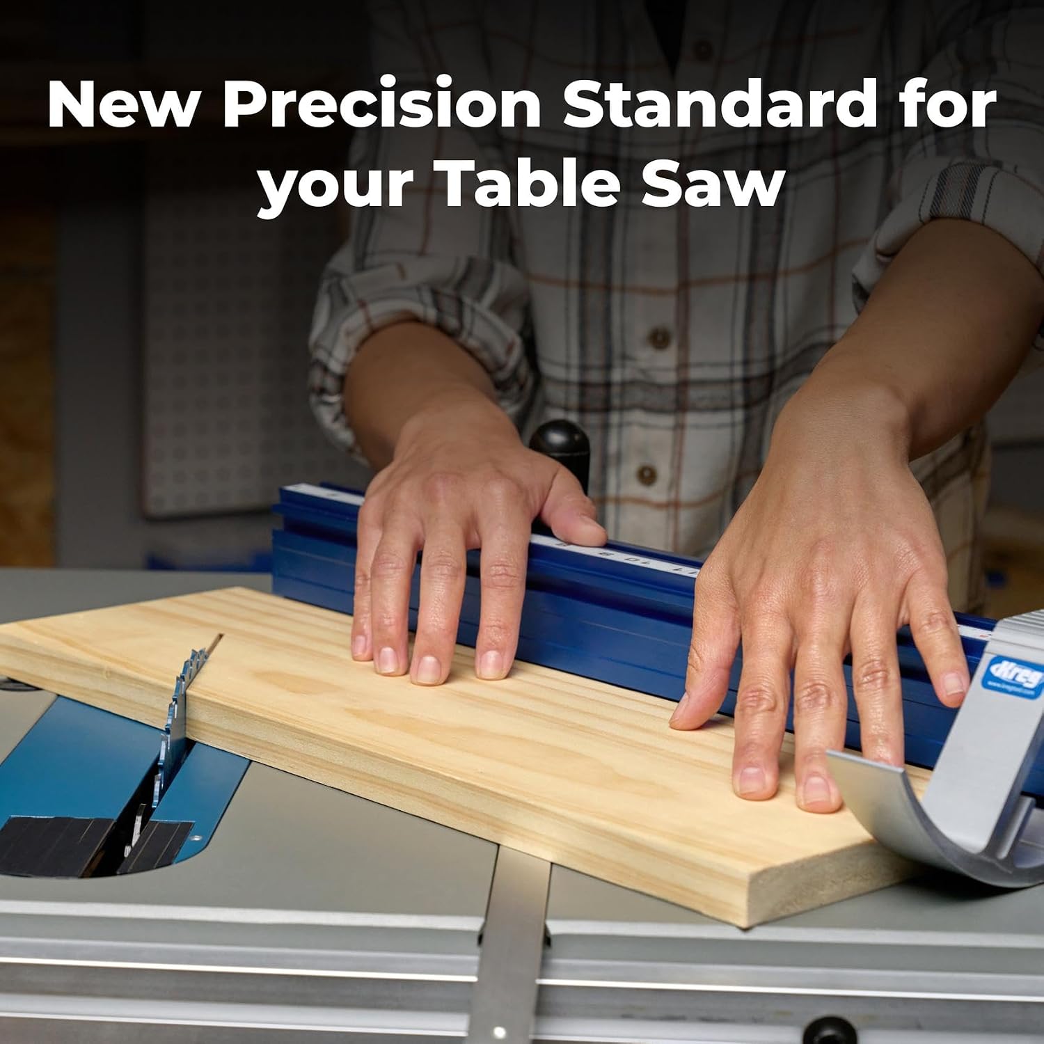 Kreg Precision Miter Gauge System - Adjustable Table Saw Miter Gauge Fence - High Accuracy Angle Cutting Tool - KMS7102