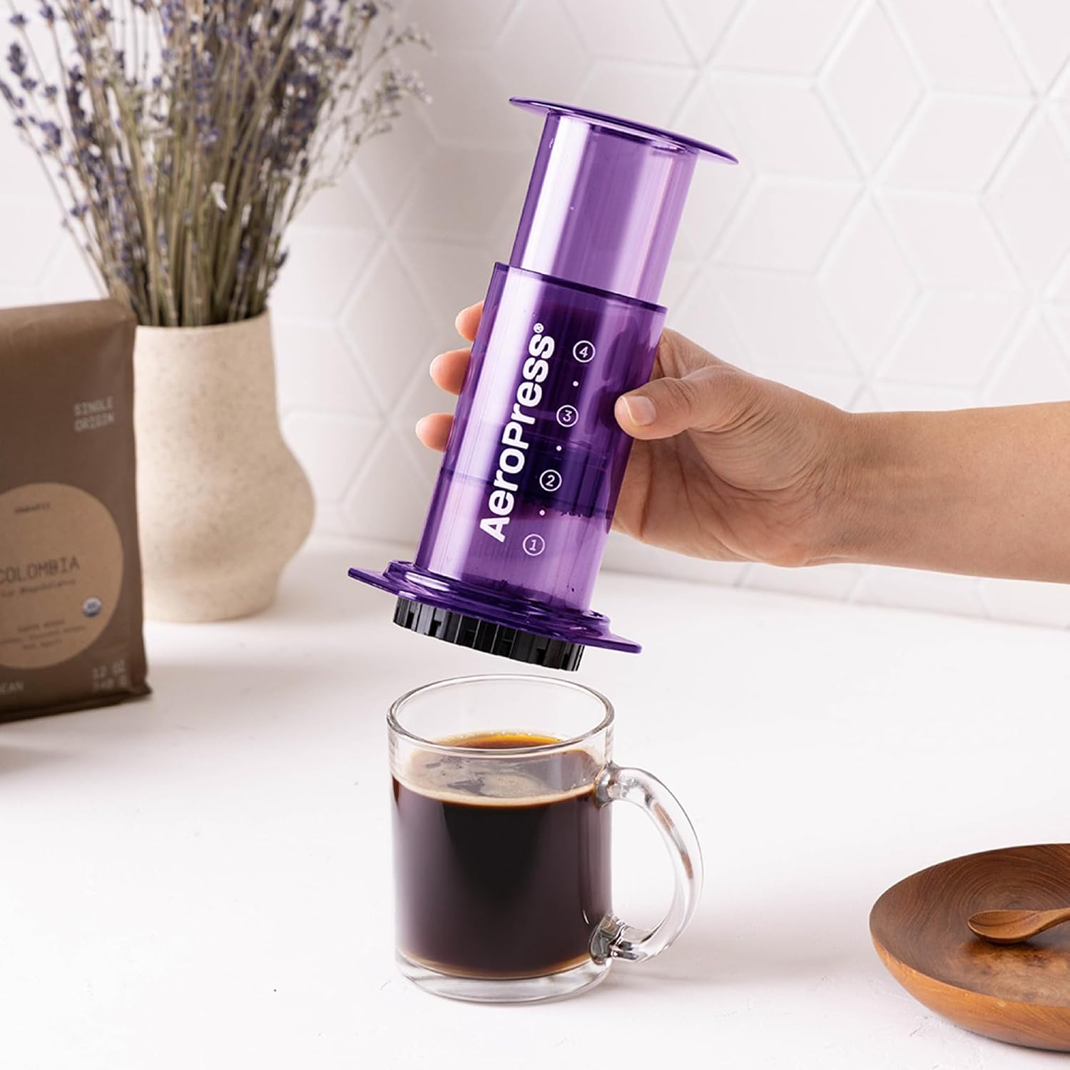 AeroPress Original Coffee Press, French Press, Pour-Over & Espresso Style | All-in-One Manual Coffee Maker, 2-Minute Brew, Less Bitterness, More Flavor, Portable, Travel & Camping