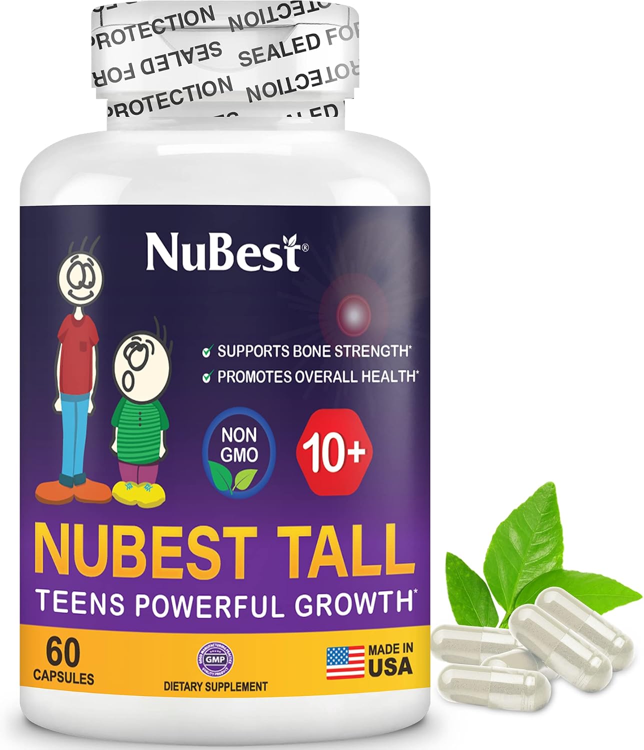 NuBest Bundle Tall 10+ 60 Capsules Tall Kids 90 Chewable Tablets | Height Growth Support for Kids & Teens | Calcium, Vitamins D3 K2