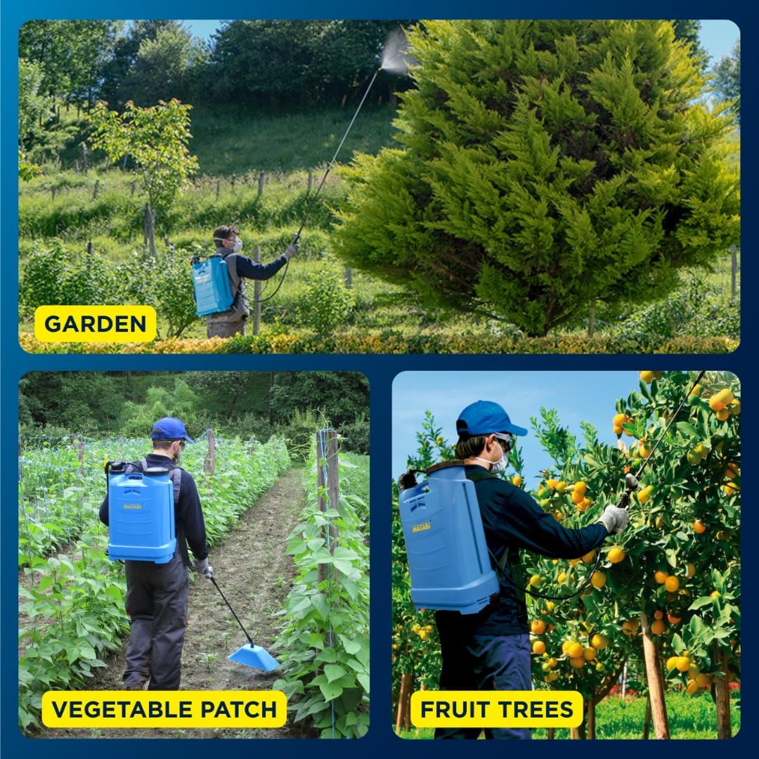 Matabi - Evolution 16 Backpack Sprayer - 4 Gal Capacity - Stainless Steel Handle - Versatile Nozzles - Professional Use - Pressure Regulator - Ideal