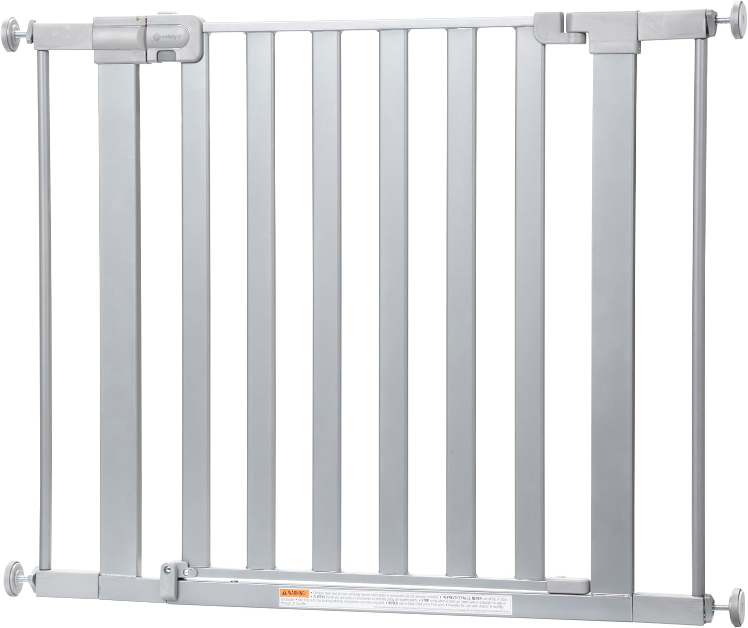 Safety 1st Easy Install Walk Thru Baby Gate for Doorway With Door, Dog Gates, Fits 29"-38", Easy Install 28" Tall, White