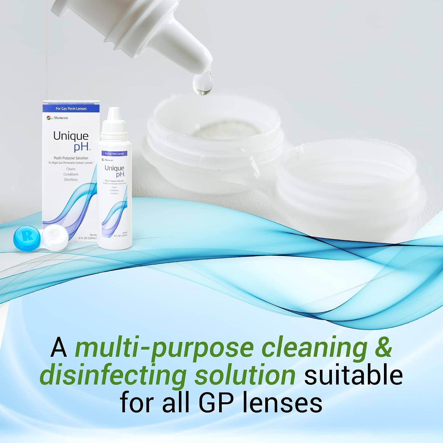 Menicon Unique pH Multipurpose Contact Lens Solution with Lens Case 4 fl oz