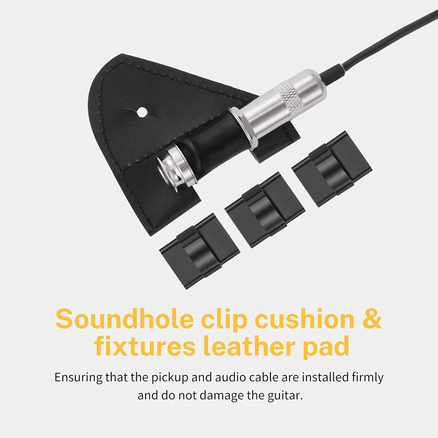 Donner Acoustic Guitar Pickup, Guitar Pickups Passive Mahogany Soundhole Pickup with Humbucker Volume Tone Control