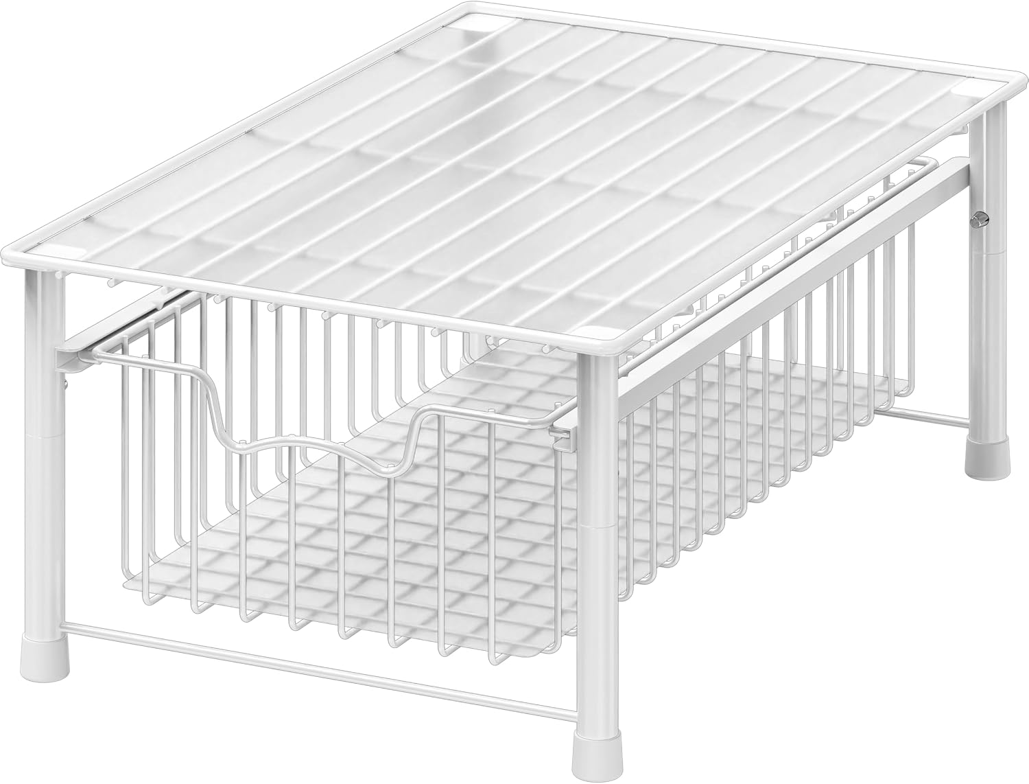 Simple Houseware Stackable 3 Tier Sliding Basket Organizer Drawer, Chrome