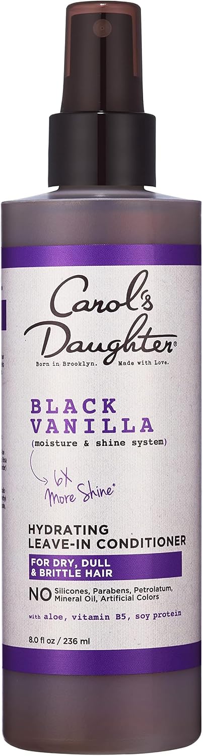 Carol's Daughter Black Vanilla Leave In Conditioner for Curly, Wavy or Natural Hair, Moisturizing Hair Care for Dry, Dull or Brittle Split Ends, 8 Fl Oz