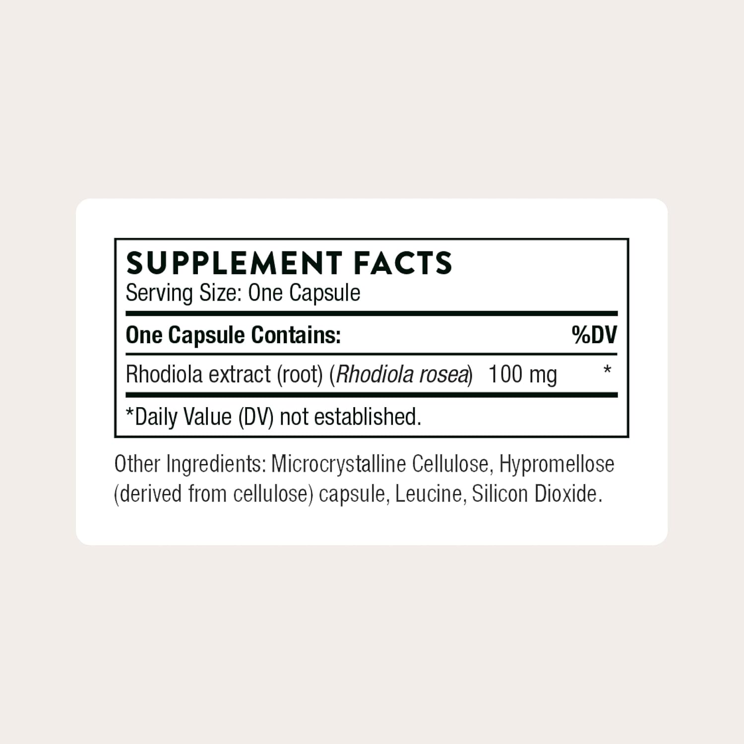 Thorne Rhodiola, 100 mg Rhodiola Rosea Extract, 60 Capsules | Supports a Healthy Stress Response, Mood, Focus & Mental Performance