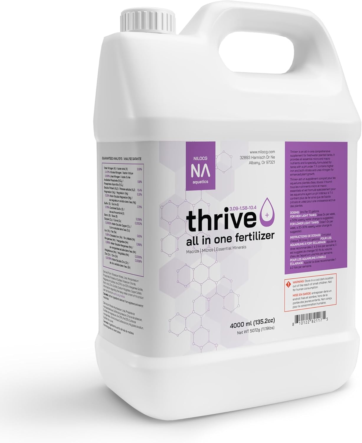 Thrive+ All in One Liquid Aquarium Plant Fertilizer – 500ml Highly Concentrated Aquatic Plant Fertilizer Solution – Nutrient-Rich Aquarium Plant Food – Convenient Usage – Effective Results