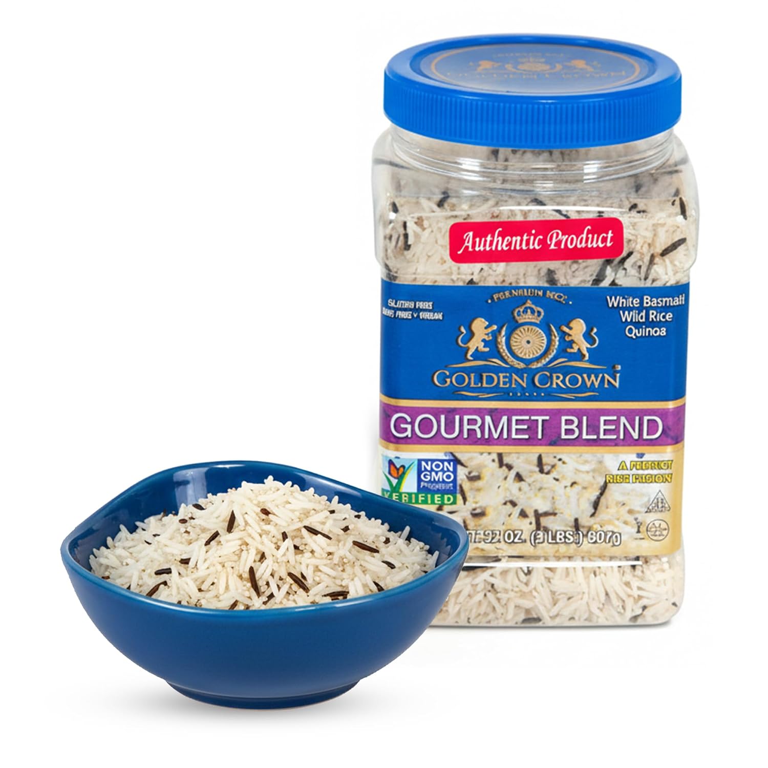 Golden Crown 8-in-1 Wild Rice Blend w/Red, Black Barley, Wild Rice Mix, 2lb