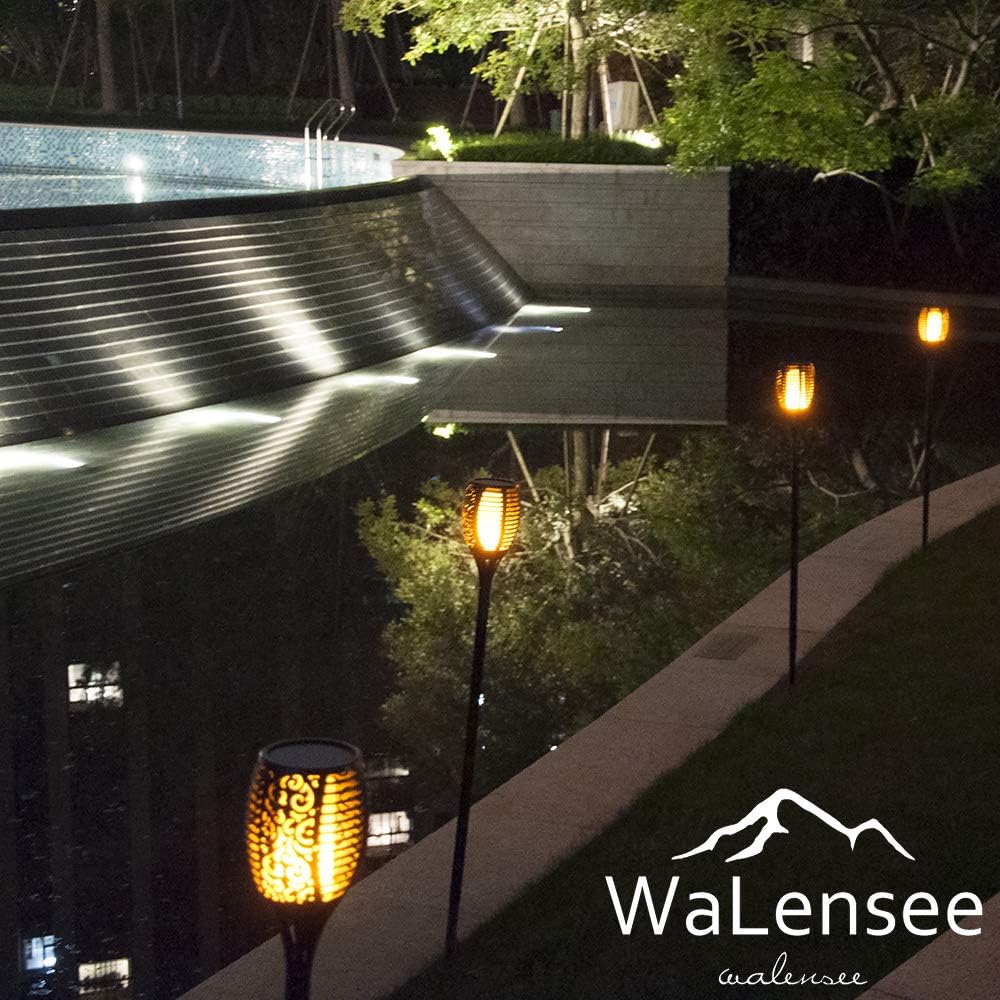 Walensee Solar Lights Outdoor Upgraded 43"(1 PACK) 96 LED Waterproof Flickering Flames Torch Lights Outdoor Solar Spotlights Landscape Decoration