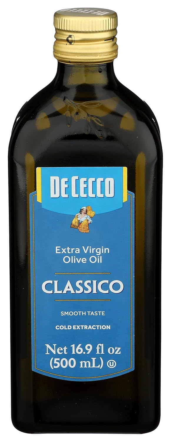 De Cecco Extra Virgin Olive Oil, Classico, Cold Extraction, Great for Cooking & Smooth Taste, 16.9 Fl Oz