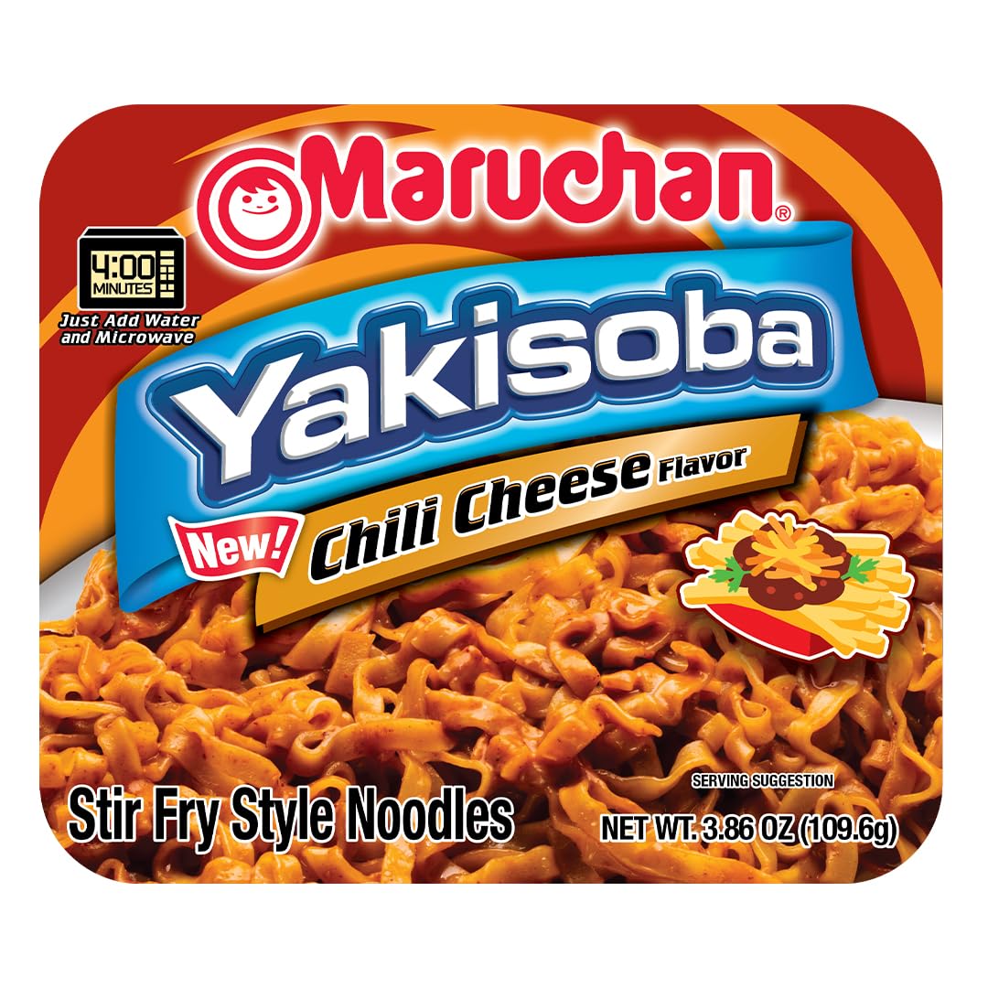 Maruchan Yakisoba, Spicy Chicken Flavor – Stir-Fried Japanese Instant Ramen Noodles, High Protein Microwavable Meal – 4.11 Oz. (8 Pack)