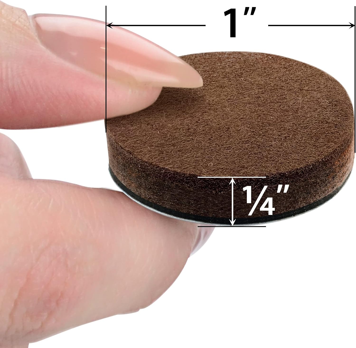 16 Heavy-Duty Felt Furniture Pads 2” 1/4” Thick X-Protector Round Felt Pads | for Furniture Feet - The Best Felt Floor Protectors for Furniture to Prevent Scratches. Protect Your Hard Floor! (Brown)