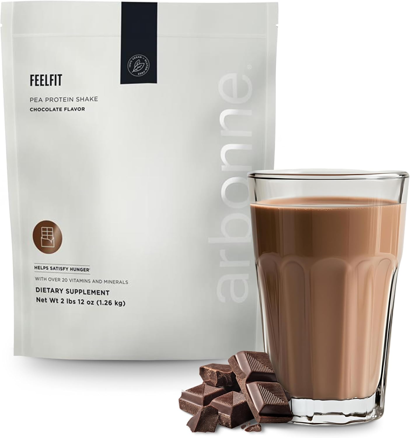 Arbonne Feelfit Pea Protein Shake - Daily Supplement Powder, Vegan Protein for Support of Overall Health, Energy and Well-Being, Vanilla
