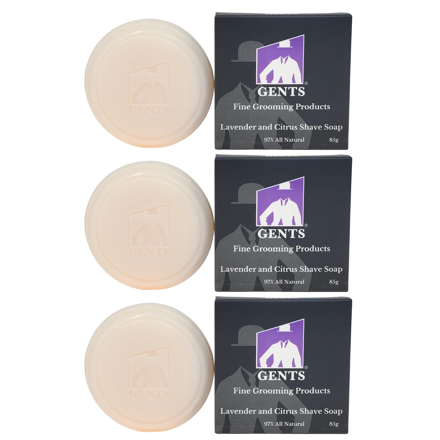 GENTS Men’s Shave Soap, 97% Natural Cedar Pine Scent, Rich Lather Wet Shaving, Traditional Shaving Soap for Men, 3oz Puck