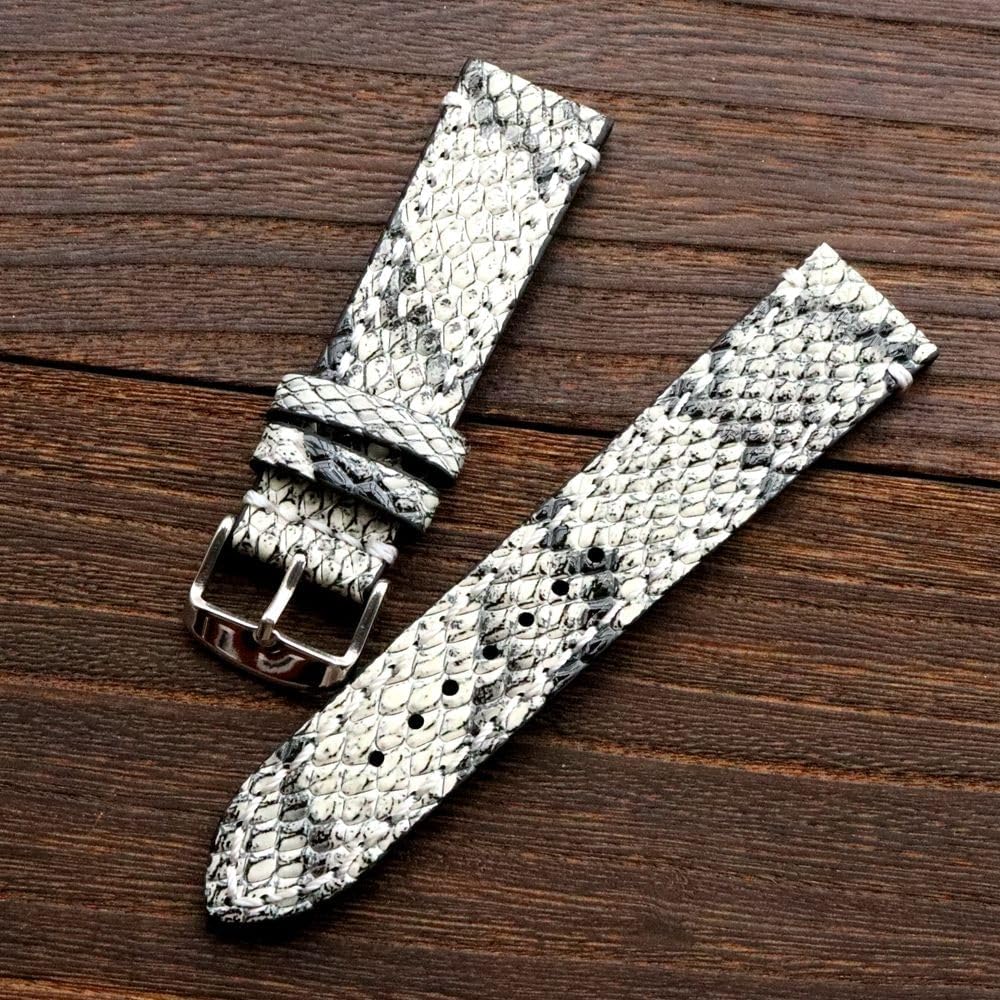 Moran Genuine Leather Watch Band 18mm 19mm 20mm 21mm 22mm 23mm 24mm Calf Grain Watch Strap for Men and Women 18mm Black-Silver Buckle