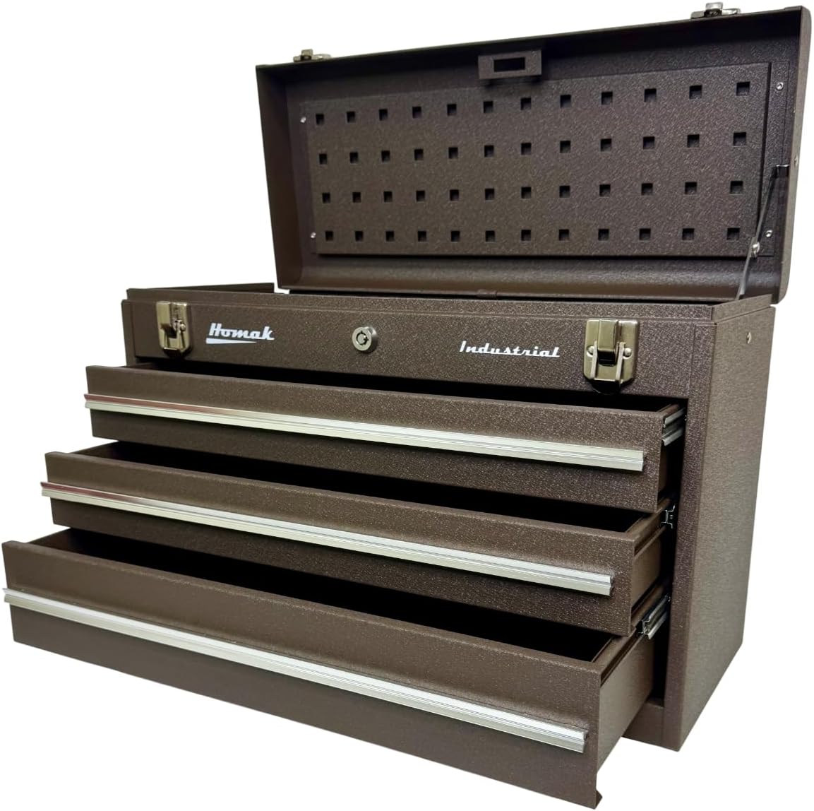 Homak Industrial 20-Inch 2-Drawer Friction Toolbox, Brown Winkle Powder Coat, BW00202200