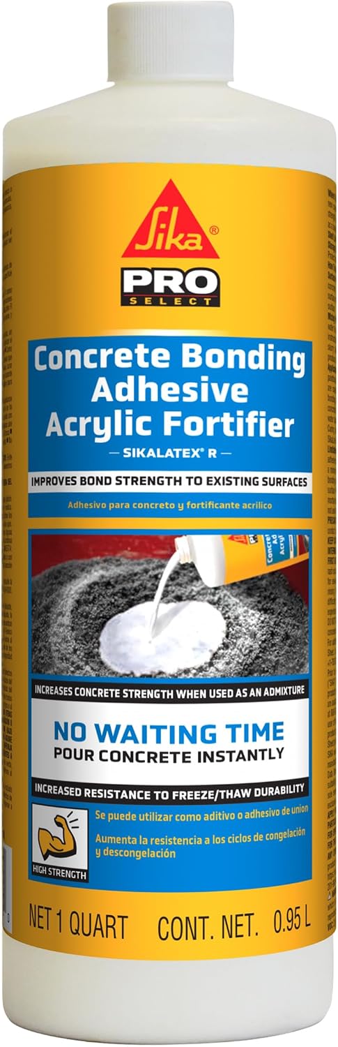 SIKA - SikaLatex R - Concrete Adhesive Glue, White - Admix for Portland-Cement Mortar/Concrete - Resistant to Freezing and thawing Damage - 1-Gallon (Pack of 1)