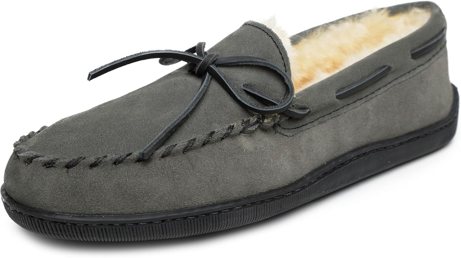 Minnetonka Men's Sheepskin Hardsole Slipper