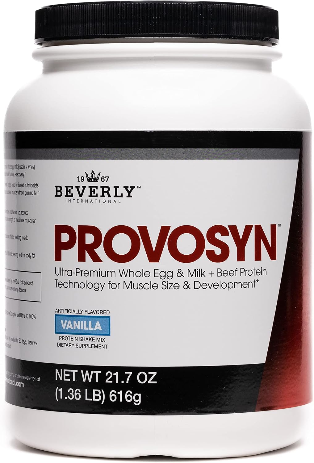 PROVOSYN Whole Egg, Milk & Beef Protein Powder, Vanilla, 616 g | Ultra-Premium Whole Egg, Casein + Whey & Beef Protein