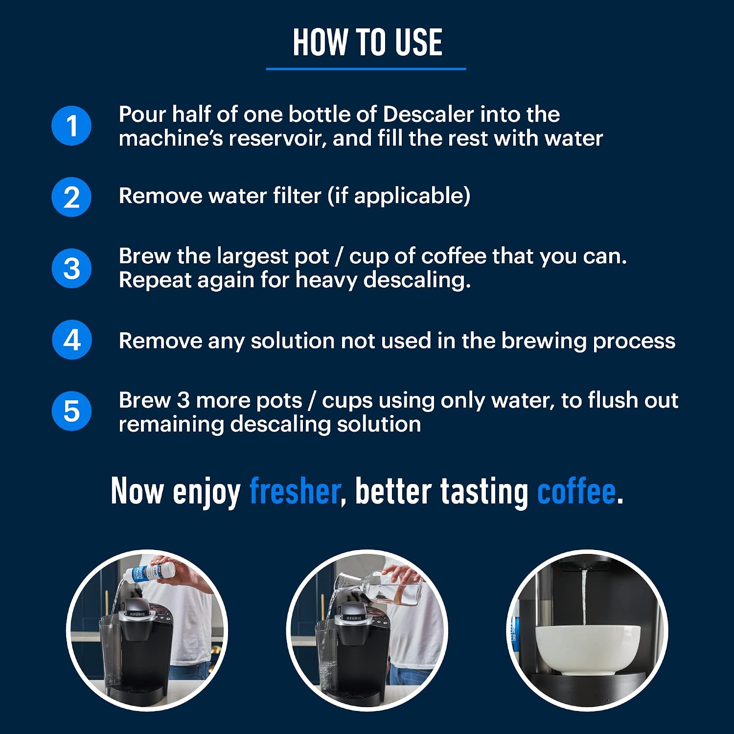 Essential Values Universal Descaling Solution, Made in the USA for Delonghi, Keurig, Breville,Nespresso (2 Uses) Coffee Machine Descaler Cleaner for all Automatic Coffee Makers & Espresso Machines