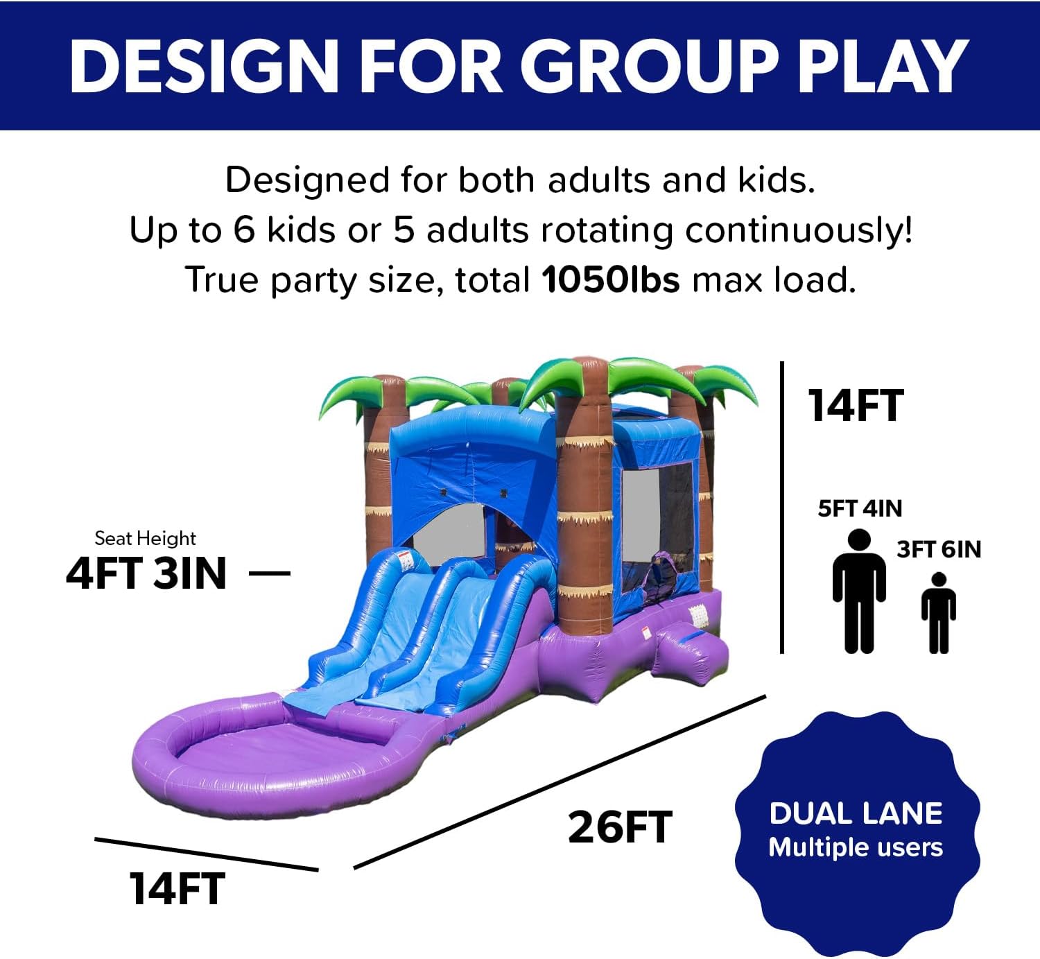 14x18 Enchanted Forest Inflatable Bounce House Dual Slide Pool