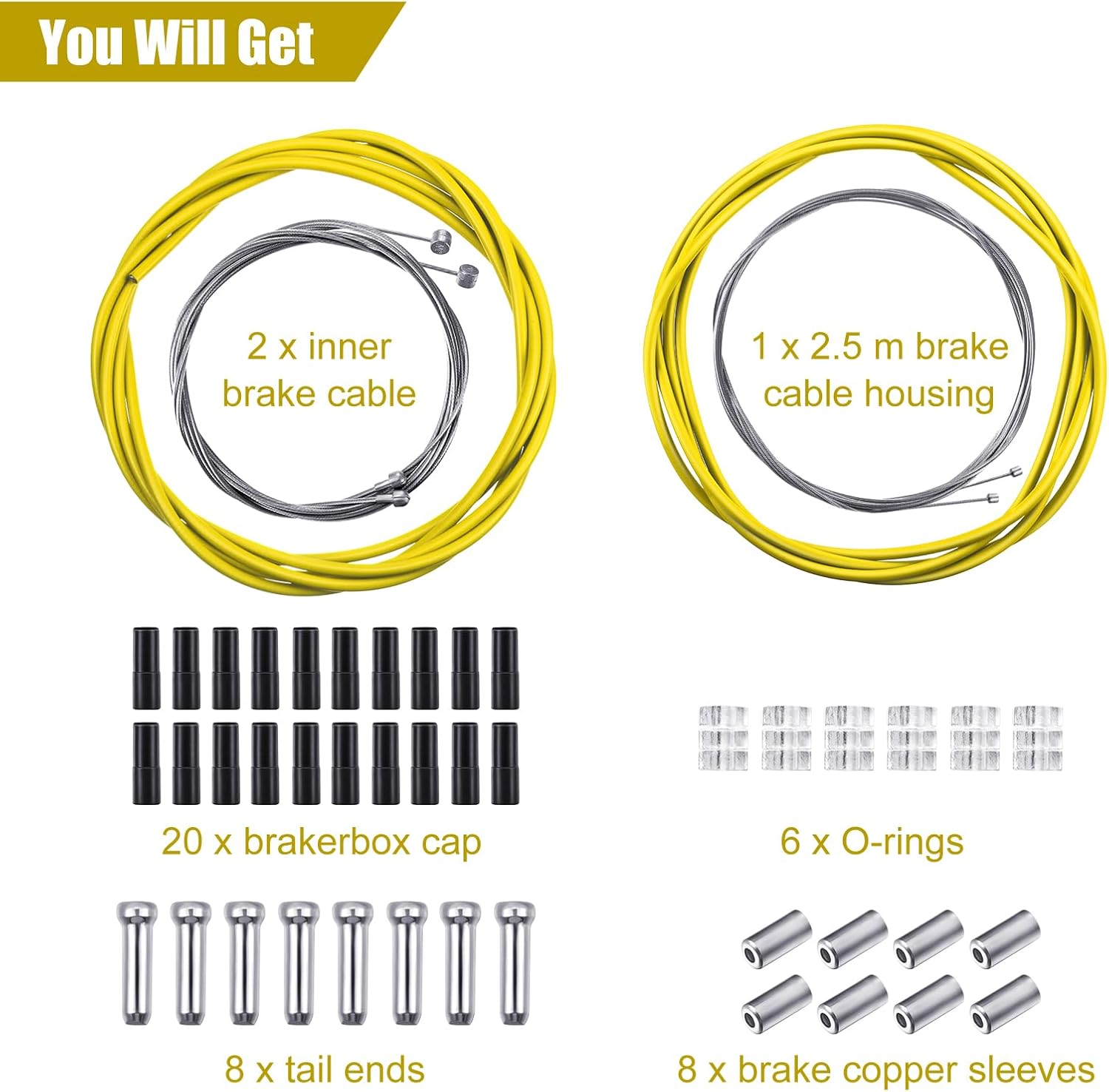 Boao Universal Bike Brake Cable Kit Bicycle Cable Housing Set