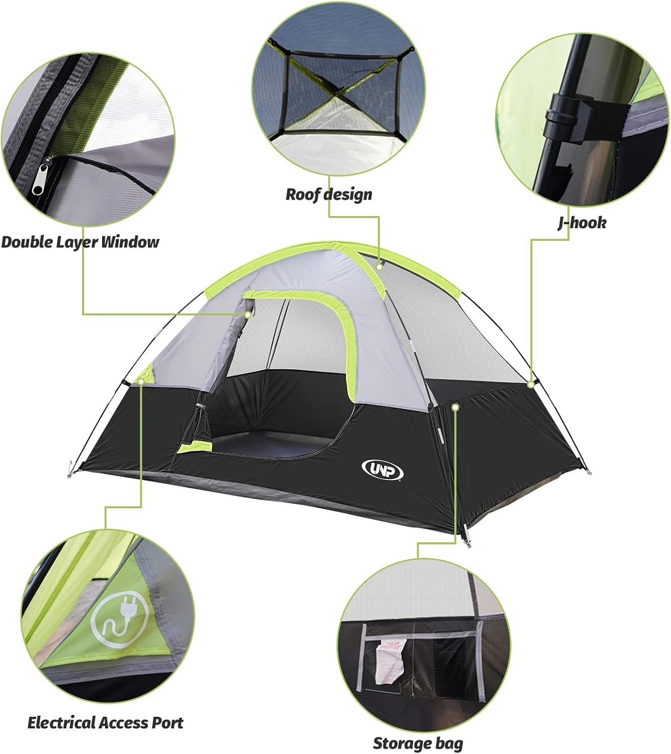 Camping Tent 2-4 Person, Waterproof Windproof Tent with Rainfly Easy Set up-Portable Dome Tents for Camping…