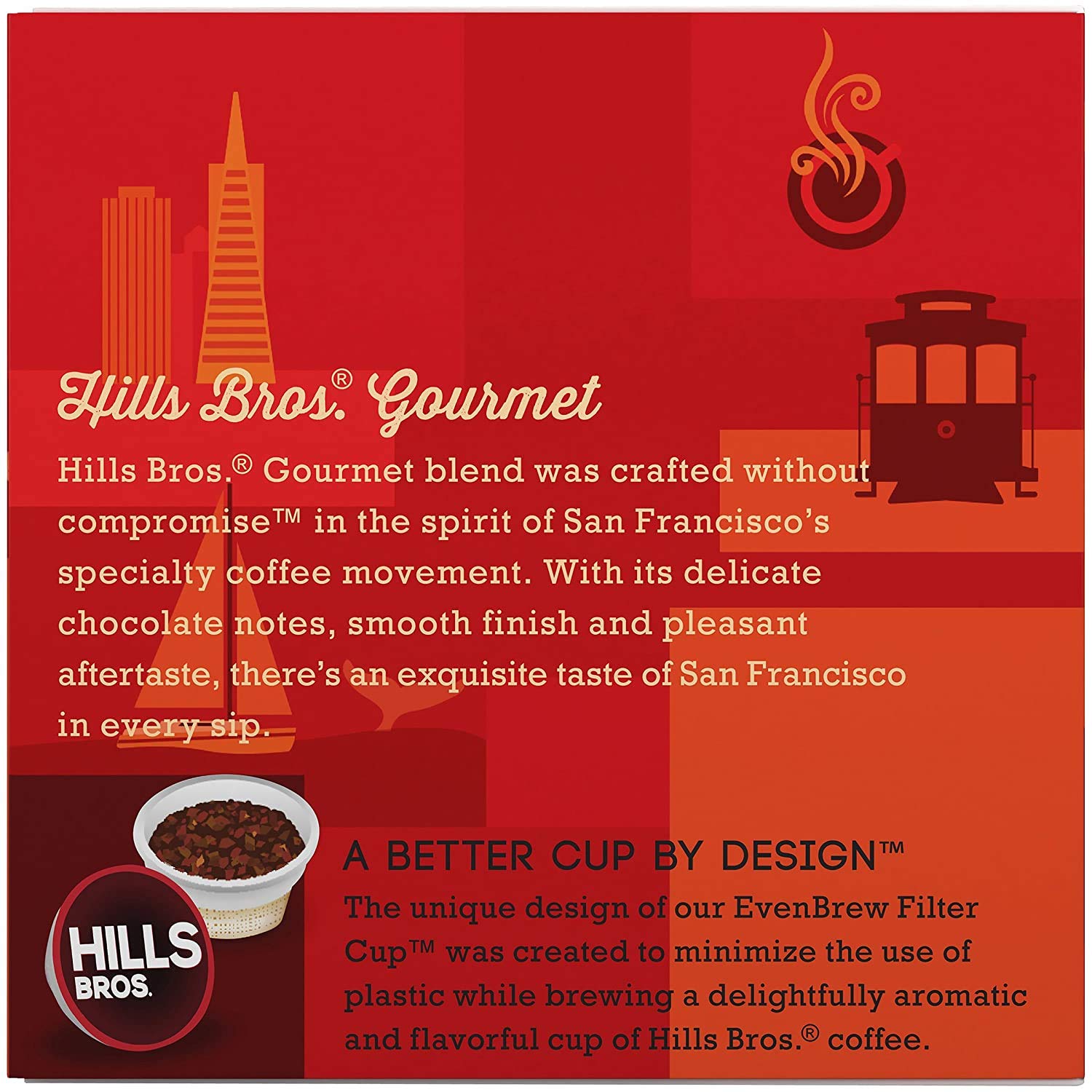 Hills Bros Single Serve Coffee Pods, 100% Colombian Ground Coffee, Medium Roast, 12 Count – Keurig Compatible, Roasted 100% Arabica Beans, Smooth Balanced Flavor
