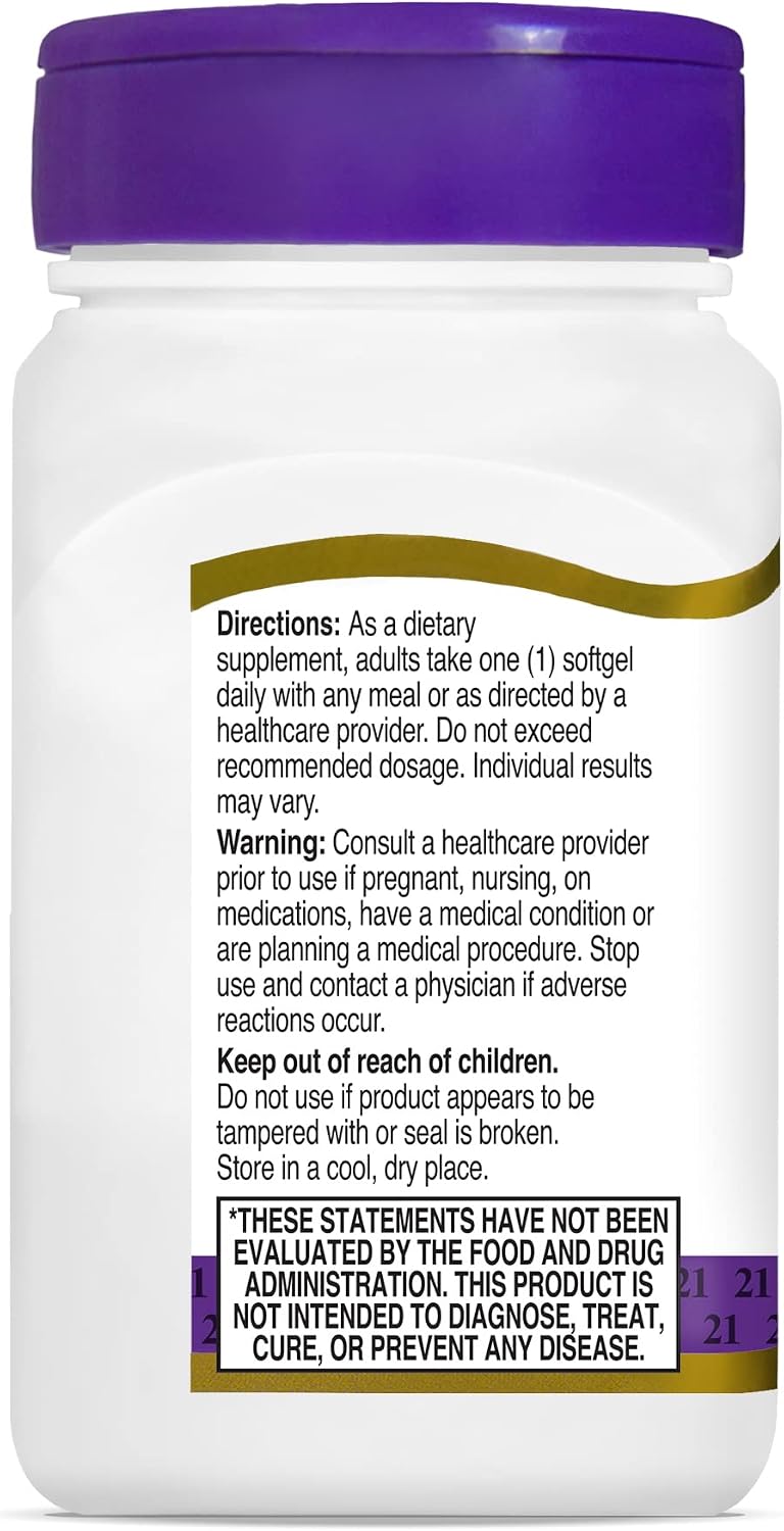 21st Century CoQ10 100mg Softgels, Heart Health Support, 90 Count | Coenzyme Q10 100 mg Fast-Release Liquid Softgels