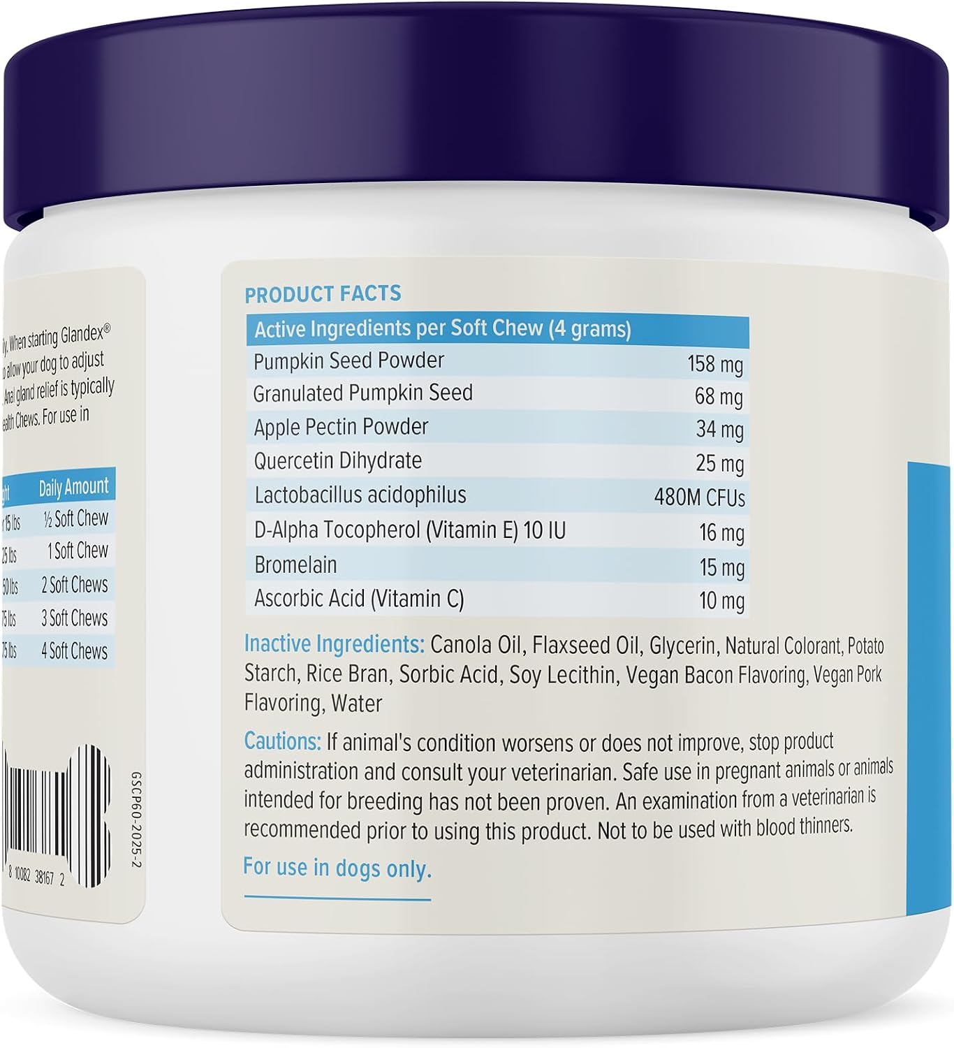 Vetnique Glandex for Dogs Anal Gland Chews 30ct, Pumpkin, Digestive Enzymes | Anal Gland Dog Treats, Boot the Scoot + Fishy Odor Support, Fiber, Probiotics, Quercetin + Apple Pectin, Peanut Butter