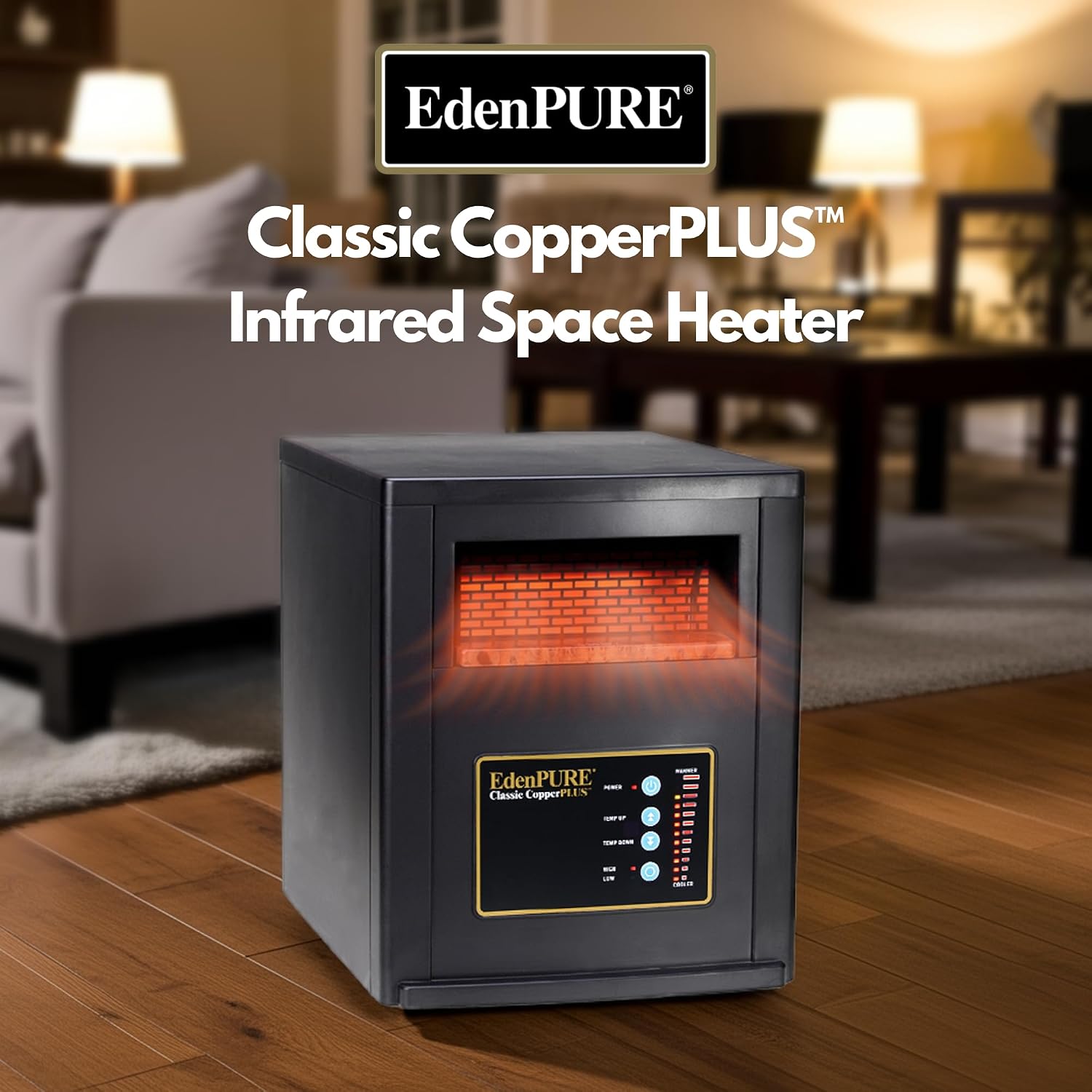EdenPURE CopperPLUS Infrared Heaters for Indoor Use Portable 1000 Sq Ft