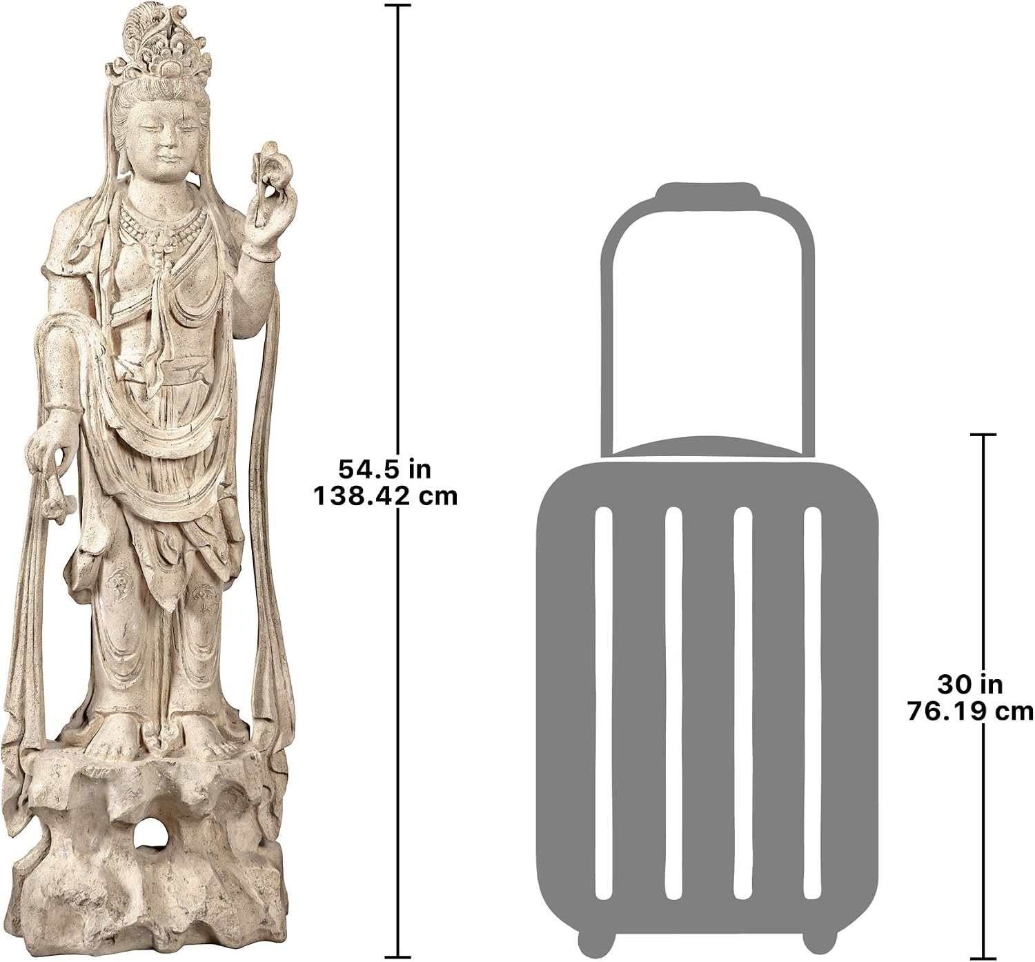 Design Toscano Neolithic Style Gaia Earth Mother Woman Indoor/Outdoor Garden Statue, 40 inches tall, Cast Stone Resin, Rough Stone Finish