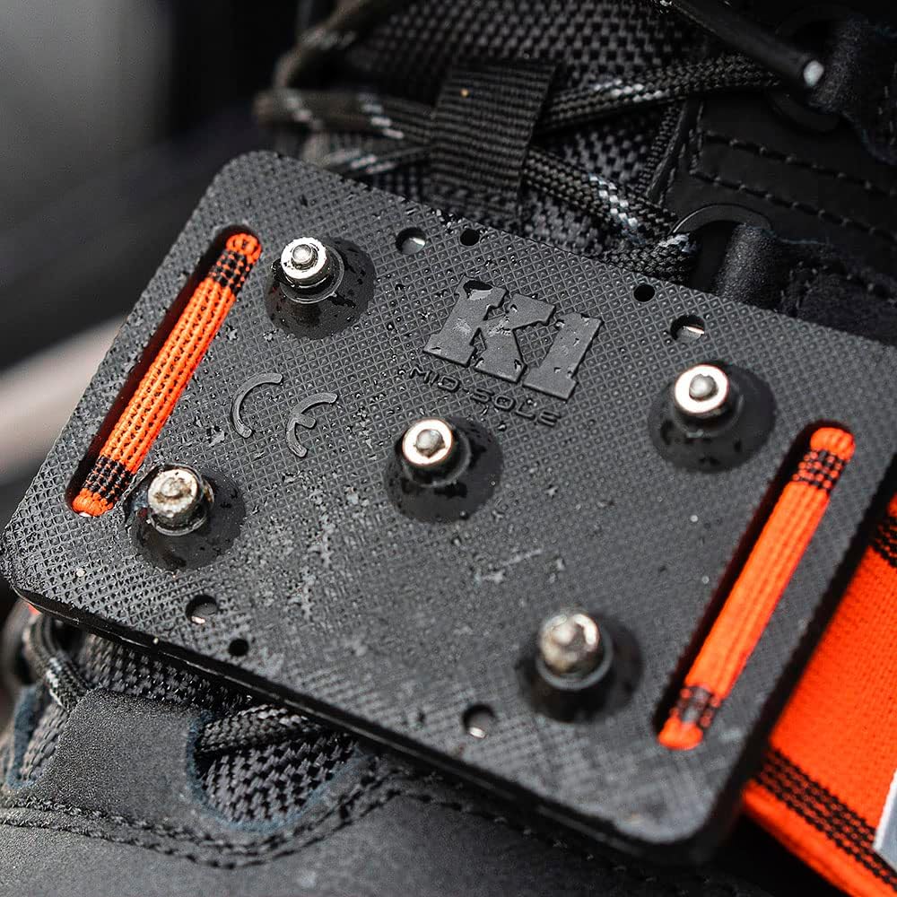 K1 Mid-Sole Ice Cleats for Men & Women - Rotatable Traction Aids For Winter Snow - Hi Vis - Low Profile